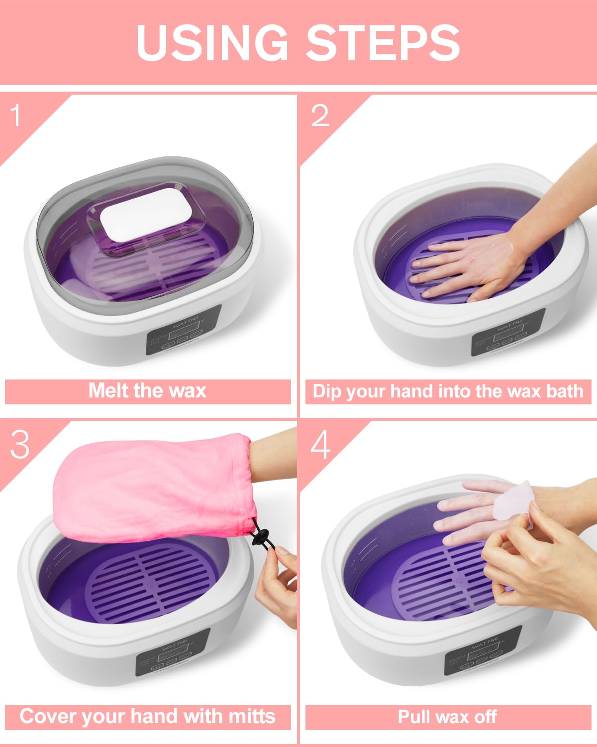 Paraffin Wax Machine for Hand and Feet -Paraffin Wax Warmer Moisturizing Kit Auto-time and Keep Warm Paraffin Hand Wax Machine for Arthritis (White)