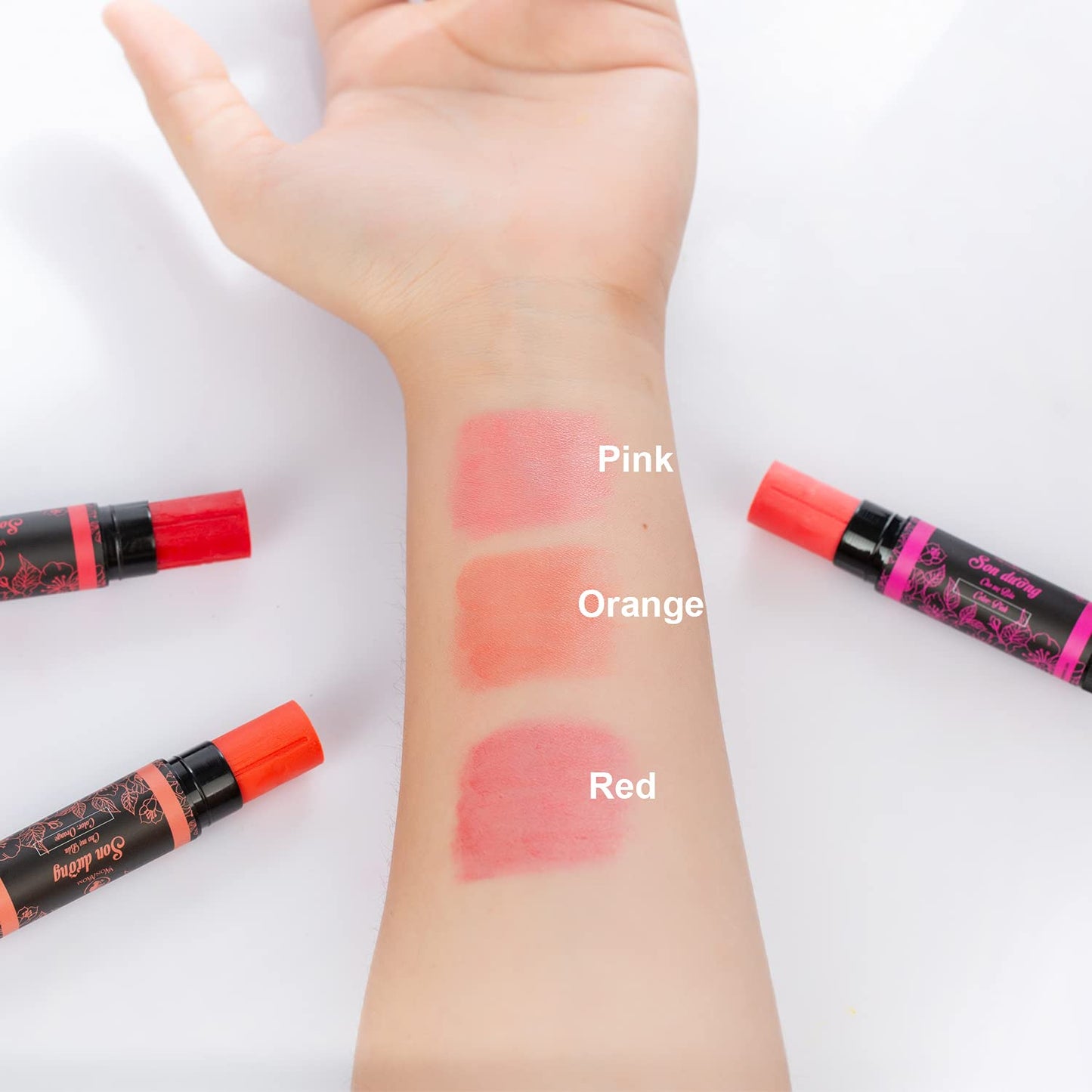 Organic Lip Balm with Cordyceps (Color: Pink, Orange, Red) (Pink)