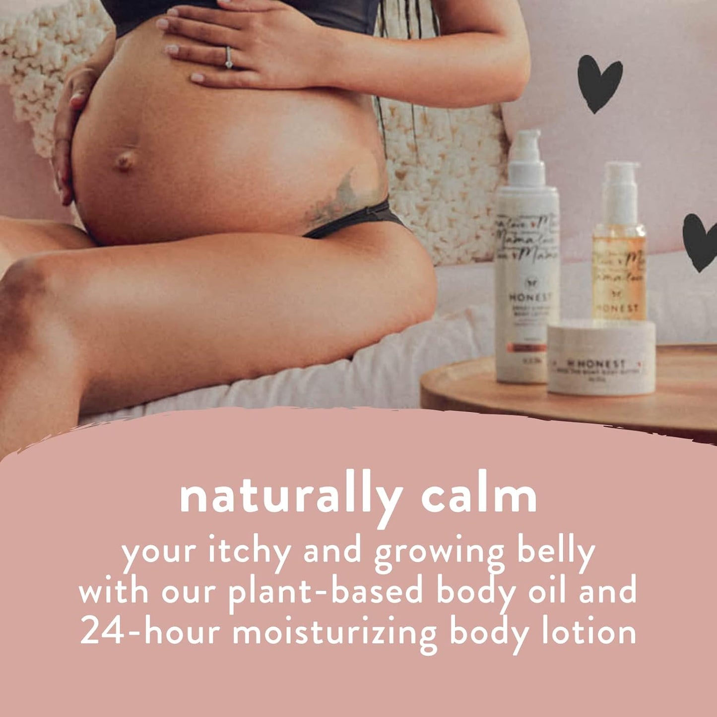 The Honest Company Honest Mama Body + Belly Bump Love Bundle | Moisturizing, Plant-Based Oil + Stretch Mark Butter Cream