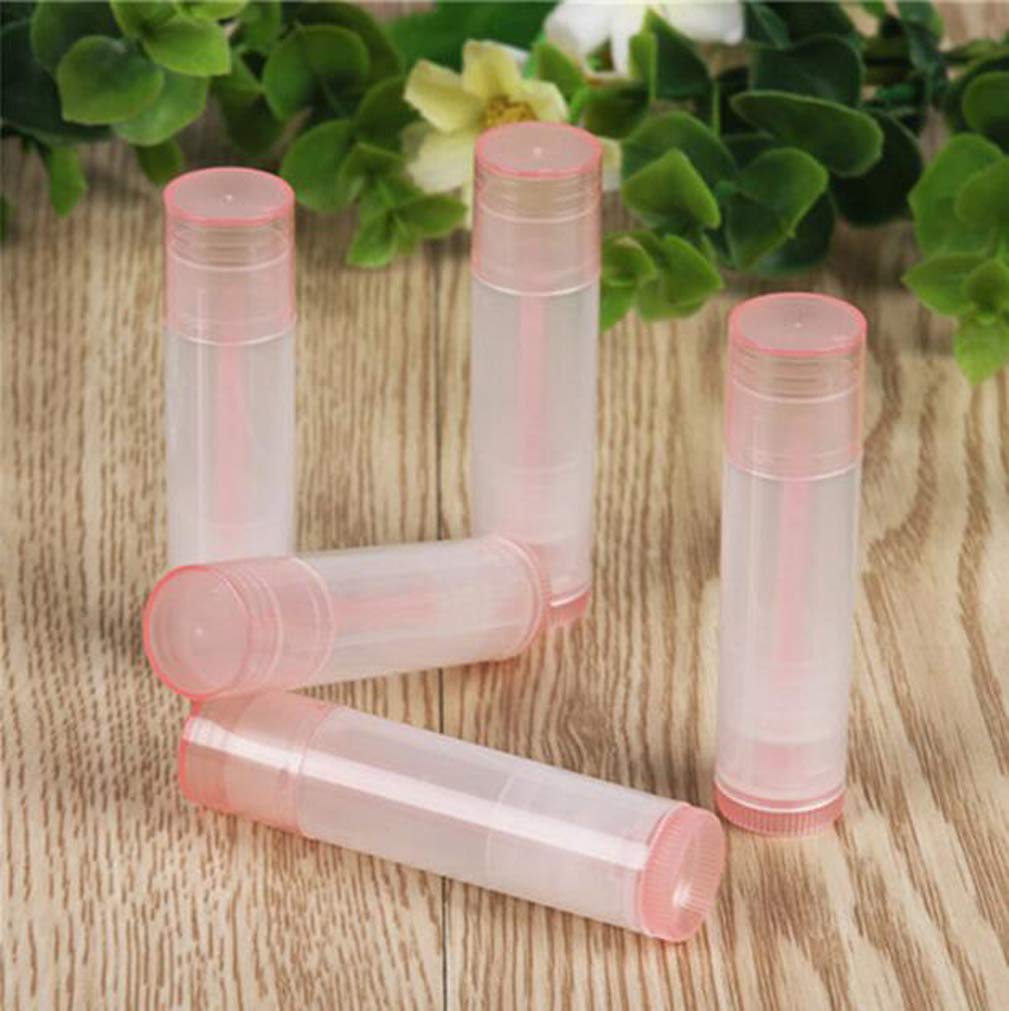 5ml 50 Pcs Empty Clear Lip Balm Tubes Containers with Twist Bottom and Multi Color Caps for Making Lip Balm,DIY Cosmetic Tubes