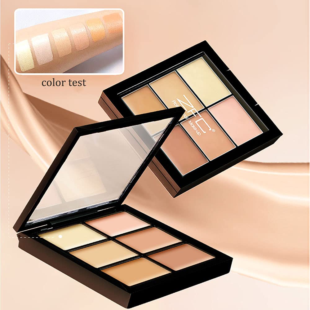 Concealer Palette 6 Shades Makeup Contour Palette Facial Camouflage Contour Full Coverage Foundation Cream Beauty Make up Concealer Kit (6 colors)
