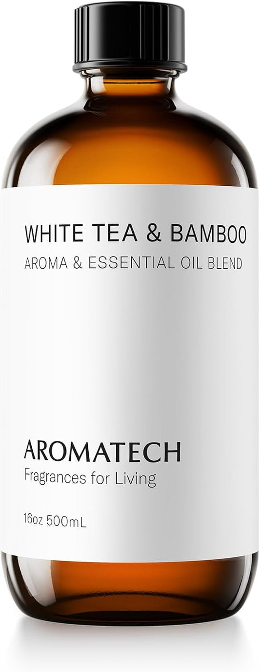 Aromatech White Tea & Bamboo Aroma Essential Oil Blend: Luxury Hotel Inspired Aromatherapy with for Ultrasonic Diffusers & Nebulizers - 16.9 fl oz, 500 mL
