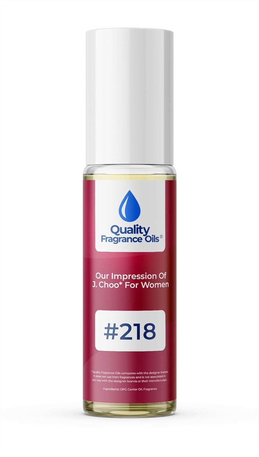 Quality Fragrance Oils' J. Choo for Women Impression #218 | Long-Lasting Perfume Oil, Alcohol-Free, Strong Scent, 10ml Roll-On | Affordable Alternative to Designer Fragrances
