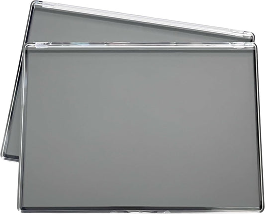 2 Pack XL large Magnetic Makeup Palette with Clear Top, Empty Cosmetics Pan Dispensing Storage Box with 40pcs Metal Sticker for DIY Eyeshadow Lipstick Blush Powder- 9.25'' x6.57''