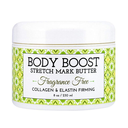 Body Boost Fragrance Free Stretch Mark Butter, 8 oz-Repair Stretch Marks and Scars- Clinically Proven Ingredients- Pregnancy and Nursing Safe