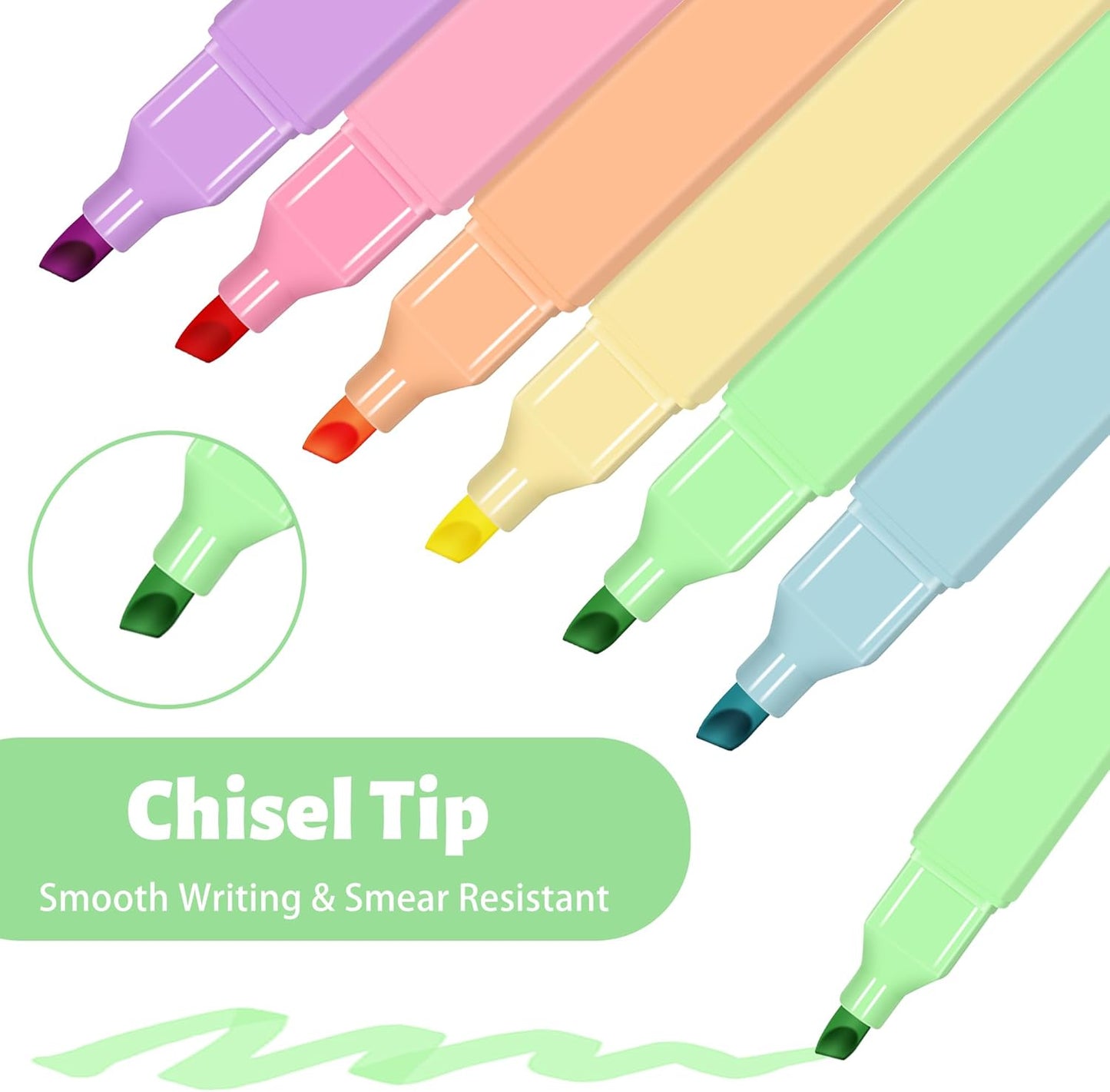 Aesthetic Highlighters,12pcs Chisel Tip Highlighter, Pastel Candy Colors, Cute Assorted Colors Highlighter, Bible Highlighters and Pens No Bleed for Bible Pages