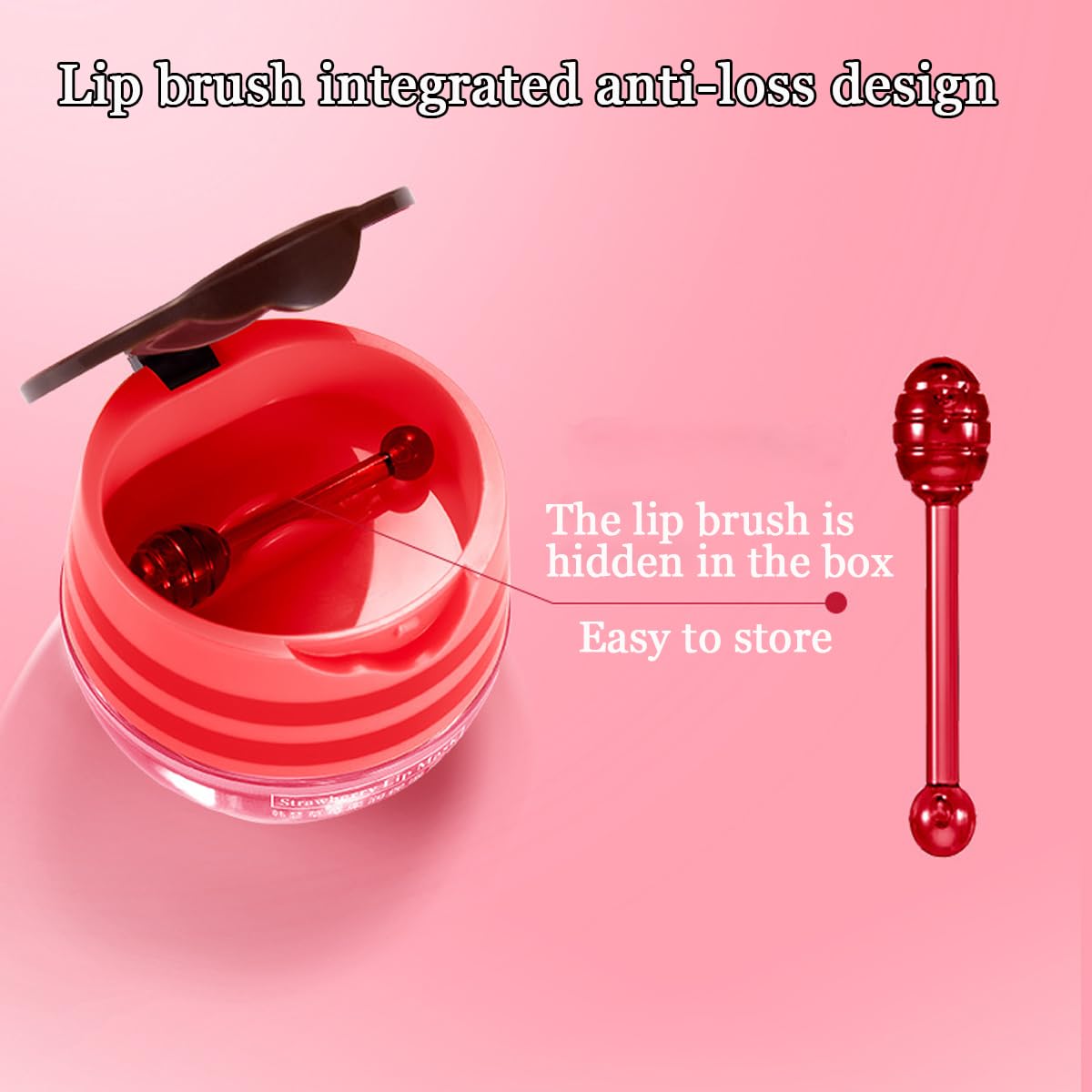 2 Pcs Lip Balm Honey Pot,Honey & Strawberry Lip Mask Propolis Moisturizing Lip Balm with Stick,Prevention Dry and Cracked Lip Scrubs,Exfoliator Lip Wrinkle Skin Care Products