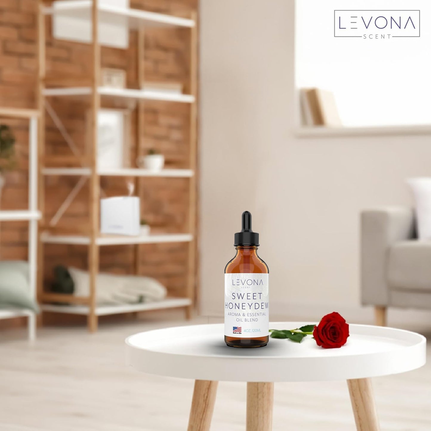 Levona Scent Oil Diffuser Essential Oils: Essential Oils Home Luxury Scents - Sweet Honeydew Essential Oil - Sweet & Fresh Notes of Nectarine and Floral Rose Essential Oil - 120 Ml Fragrance Oils