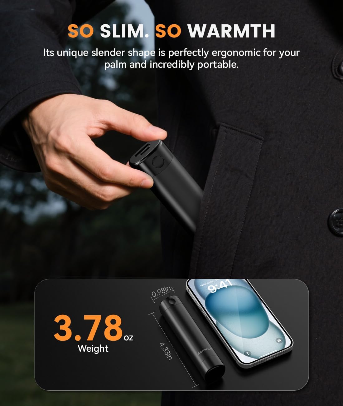 Rechargeable Hand Warmers 2 Pack, Electric Pocket Heater, 360° Heating, 2x5000mAh 9Hrs Long Last, 3 Settings - Camping, Hunting Gear, Stocking Stuffers for Men, PlamGlow