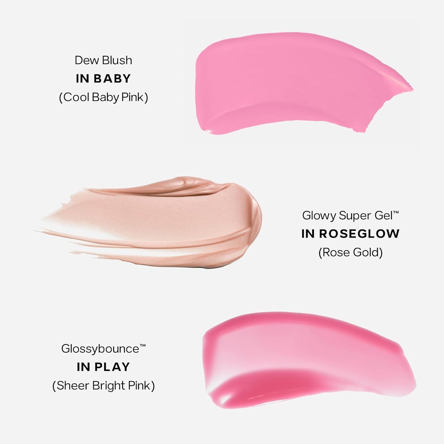 Saie SaieGlow Starter Makeup Kit - Glowy Super Gel, Dew Blush, and Glossybounce Lip Gloss - Essential Makeup Set in a Mini Reusable Jelly Travel Bag (3 Count)