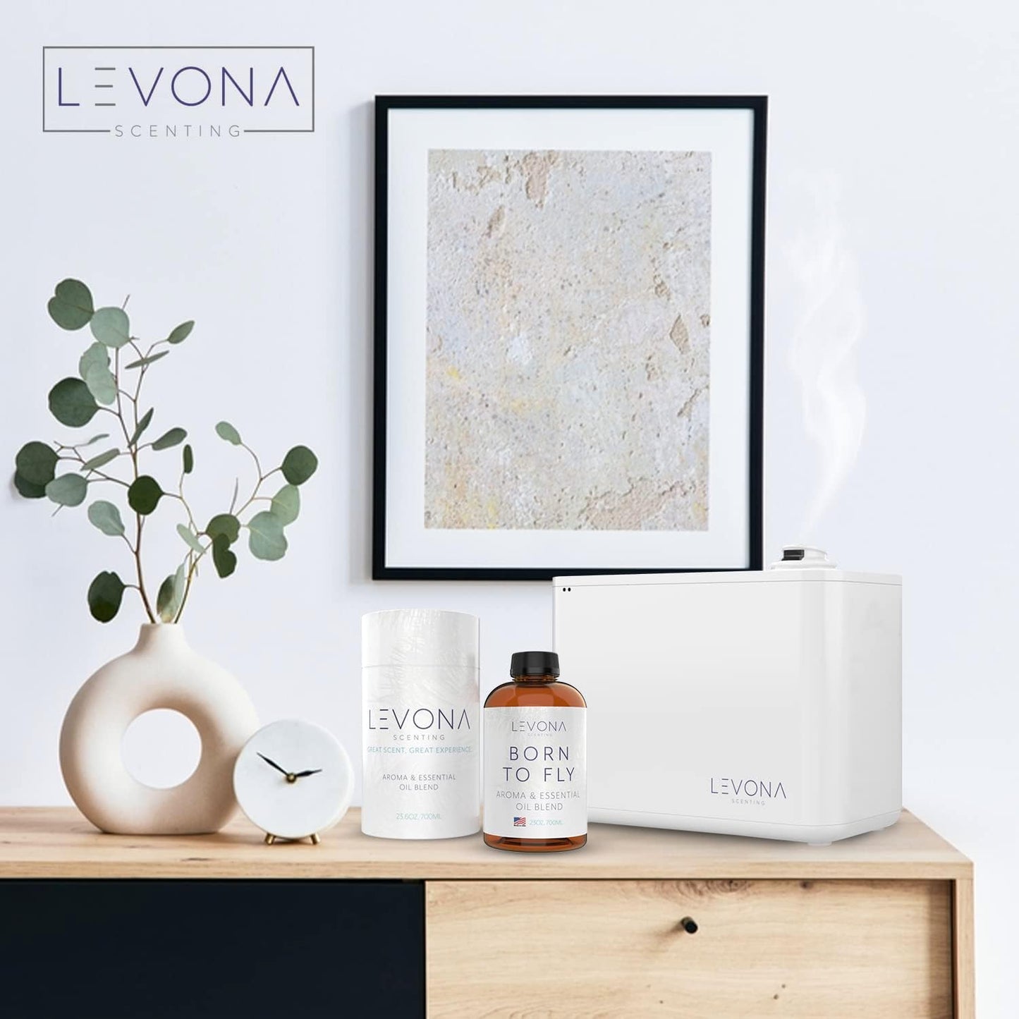 Levona Scent Essential Oil for Diffuser: Home Luxury Fragrance Scent - Aroma Diffuser Oil Refill - Hotel Diffuser Essential Oils for Humidifiers - 700 Ml/ 23oz Essential Oils - Born to Fly