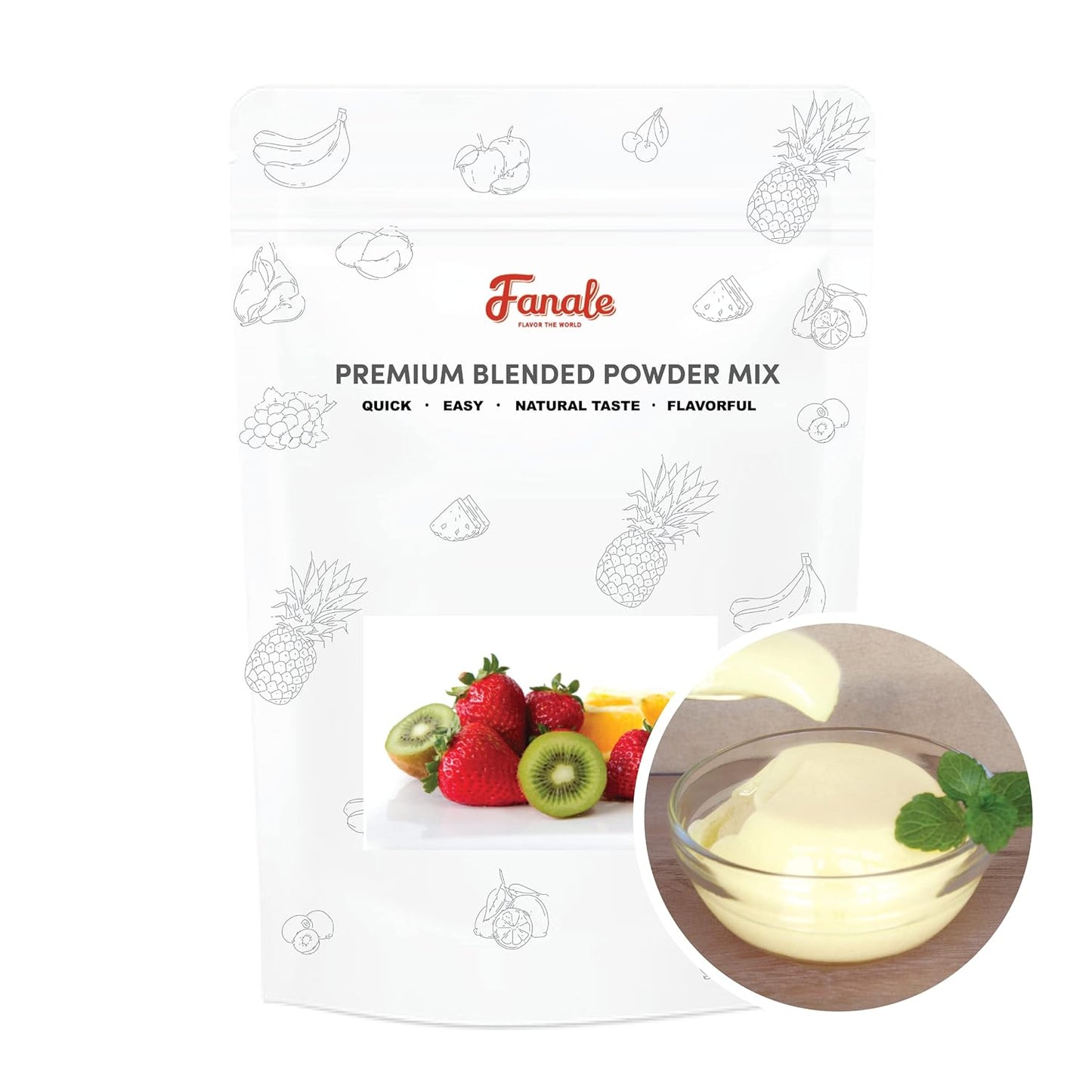 Fanale Premium Egg Pudding Bubble Tea Flavoring Powder | Perfect for Baking, Smoothies, Desserts and Drinks | Instant Flavoring Powder for Boba Milk Tea - 2.2 Pounds (Pack of 1)