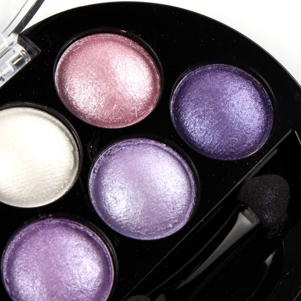 Mallofusa 5 Colors Eye Shadow Powder Metallic Shimmer Eyeshadow Palette (Amethyst Glam) 4.7oz