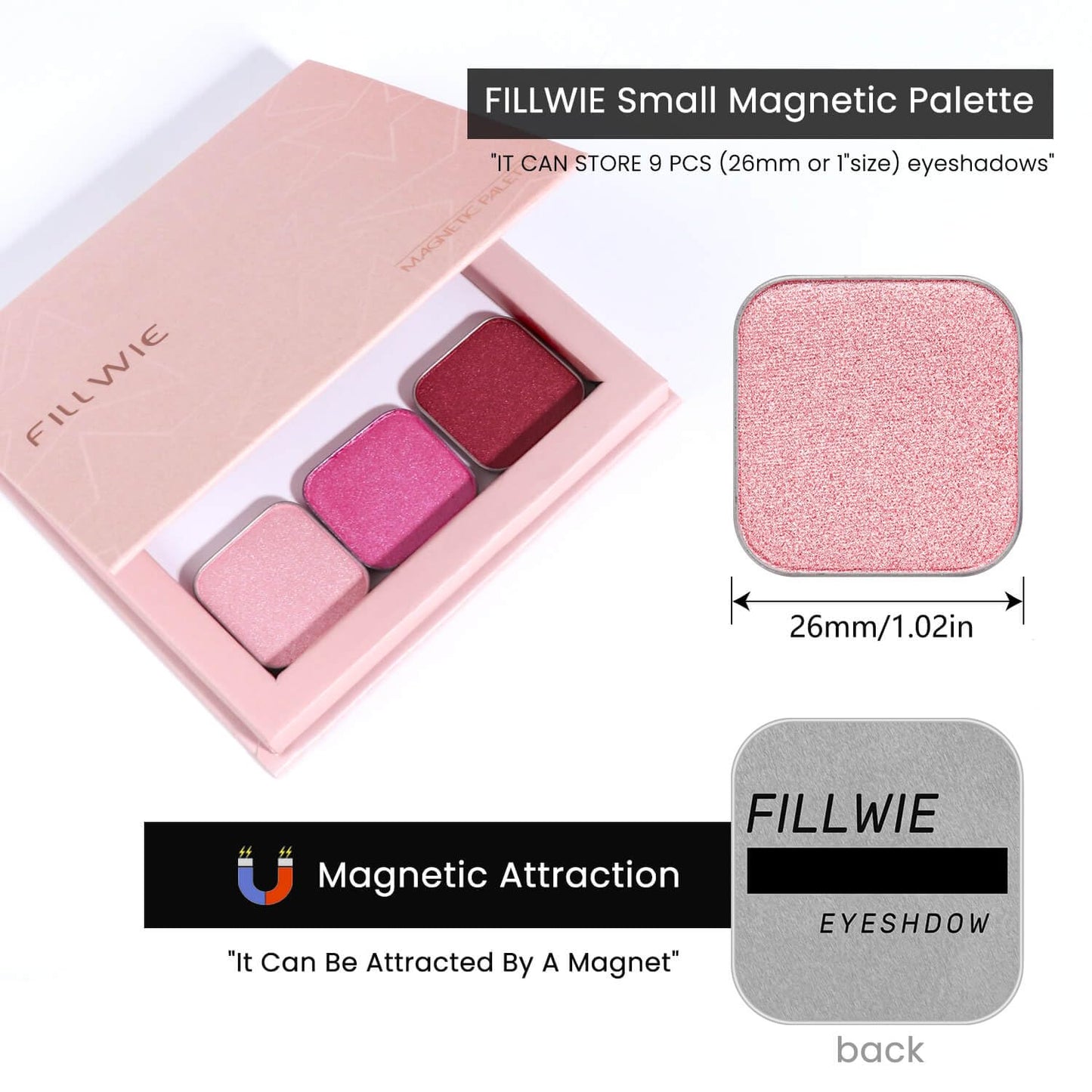 3-Color Eyeshadow Combo Pack – Matte & Shimmer Neutral Shades,Powder, Highly Pigmented, Long-Lasting, Refills Pans for Custom Magnetic Palette