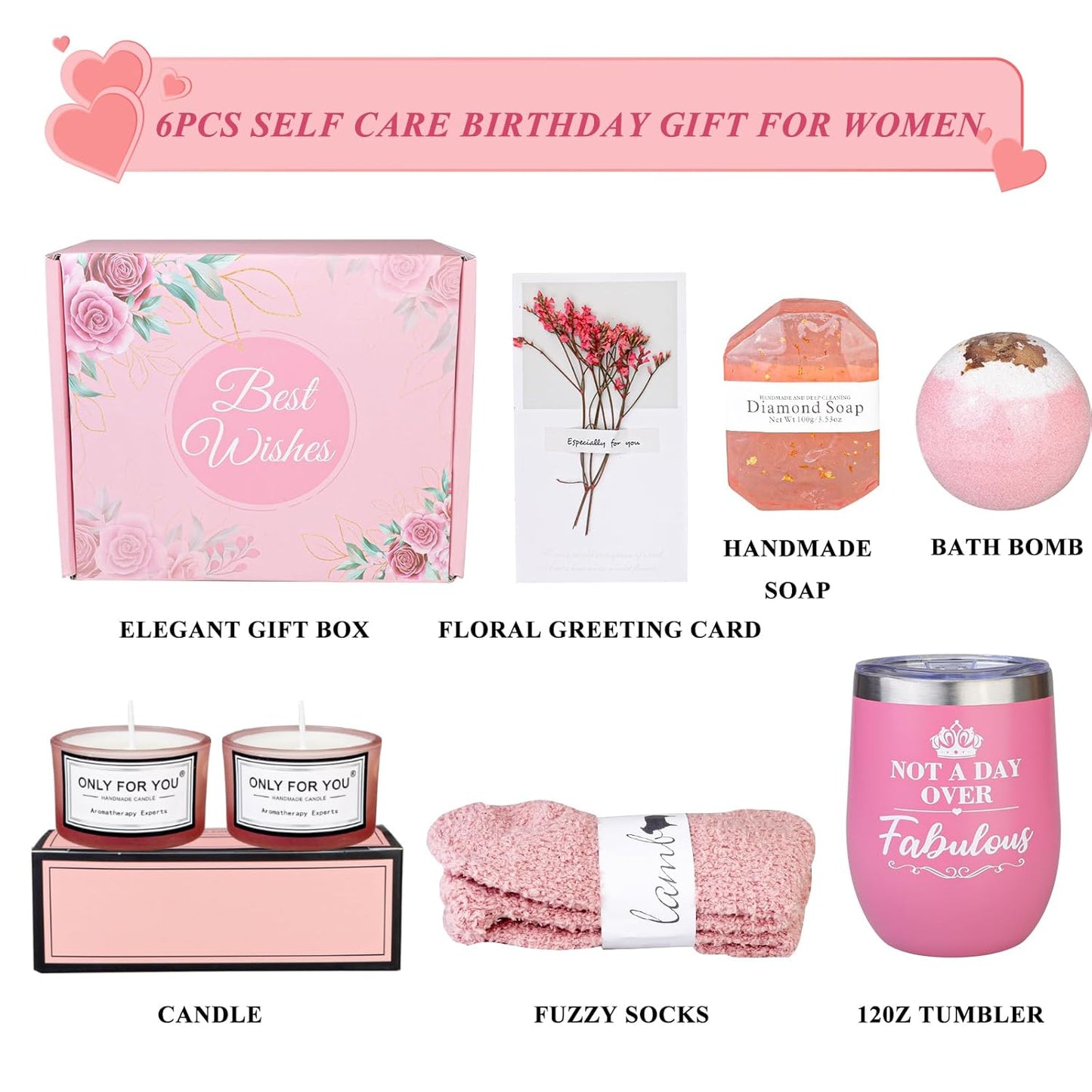 Birthday Gifts for Women - Gift baskets for Women Happy Birthday Gift for Women Friendship Ideas, Spa Self Care Gift for Her Sis Wife Home Bath and Body Works Care Package