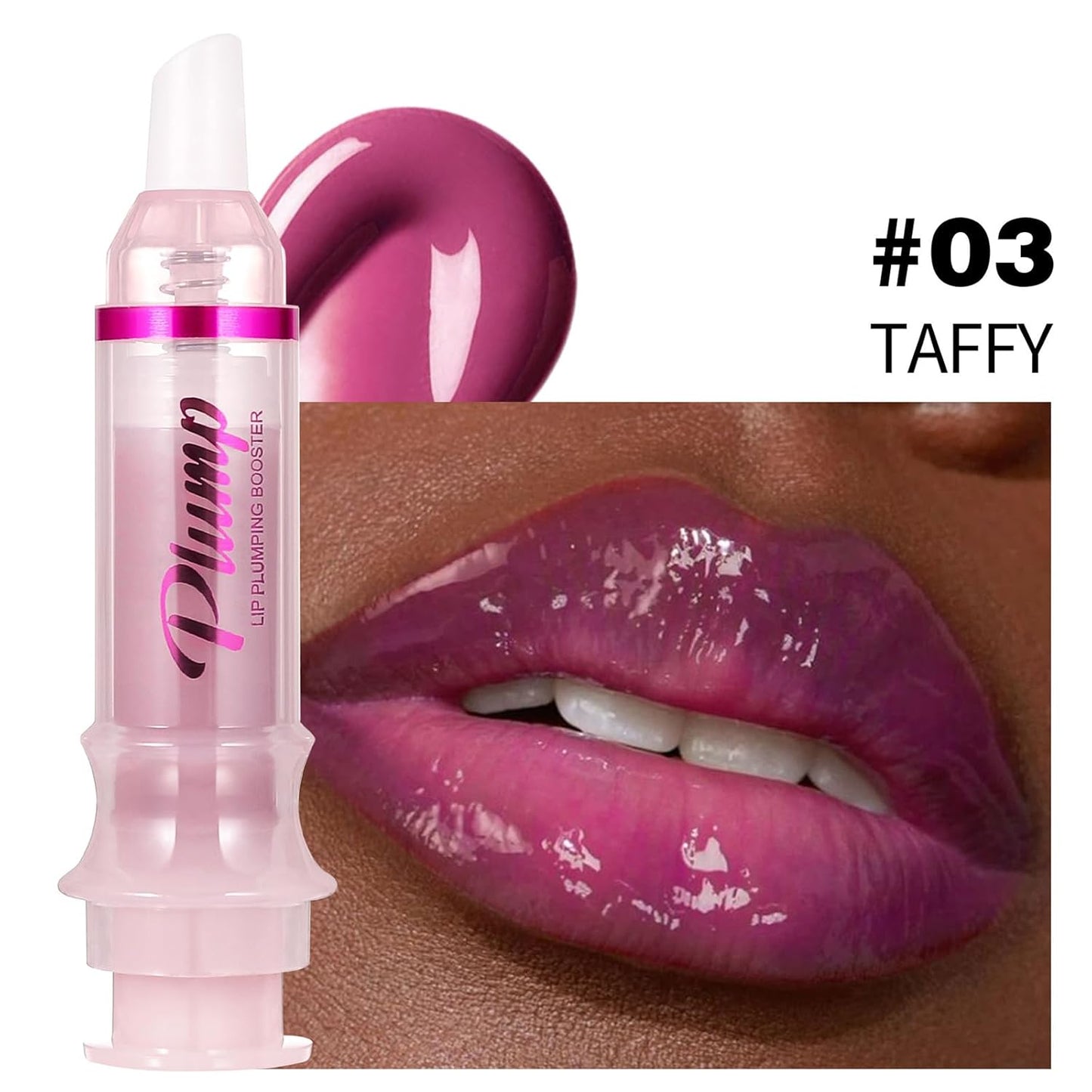 Erinde Lip Plumper Gloss, Natural Ginger Lip Plumping Booster, Ultra-Hydrating & Nourishing Plump Lip Plumper, Glossy Finish Fuller Lip Plumping Oil for Women Girls, G03