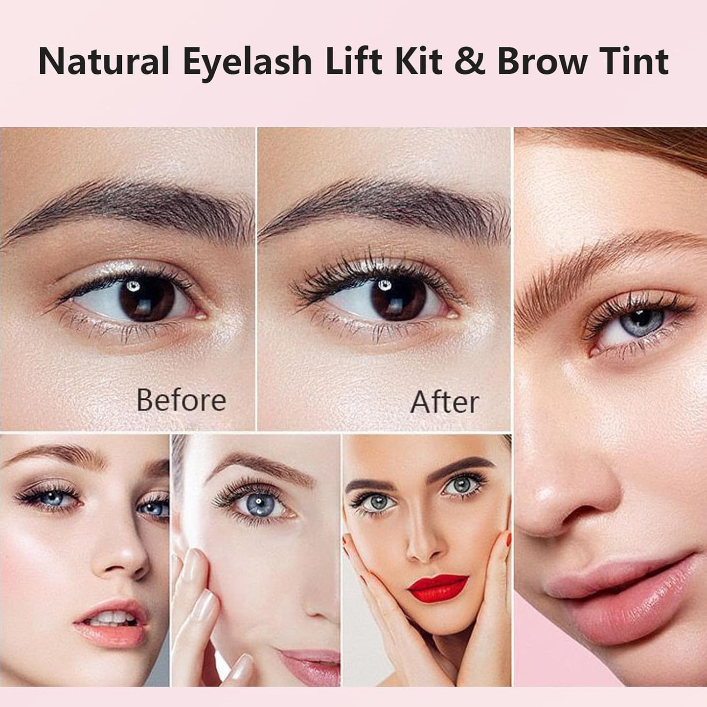 Lash Lift and Black Kit, 4 in 1 Professional Black Color Eyelash & Eyebrow Perm Kit, Easy for Beginner, Quick Lifting & Voluminous Coloring Eyelash Lift Kit for Salon Grade Home DIY Use