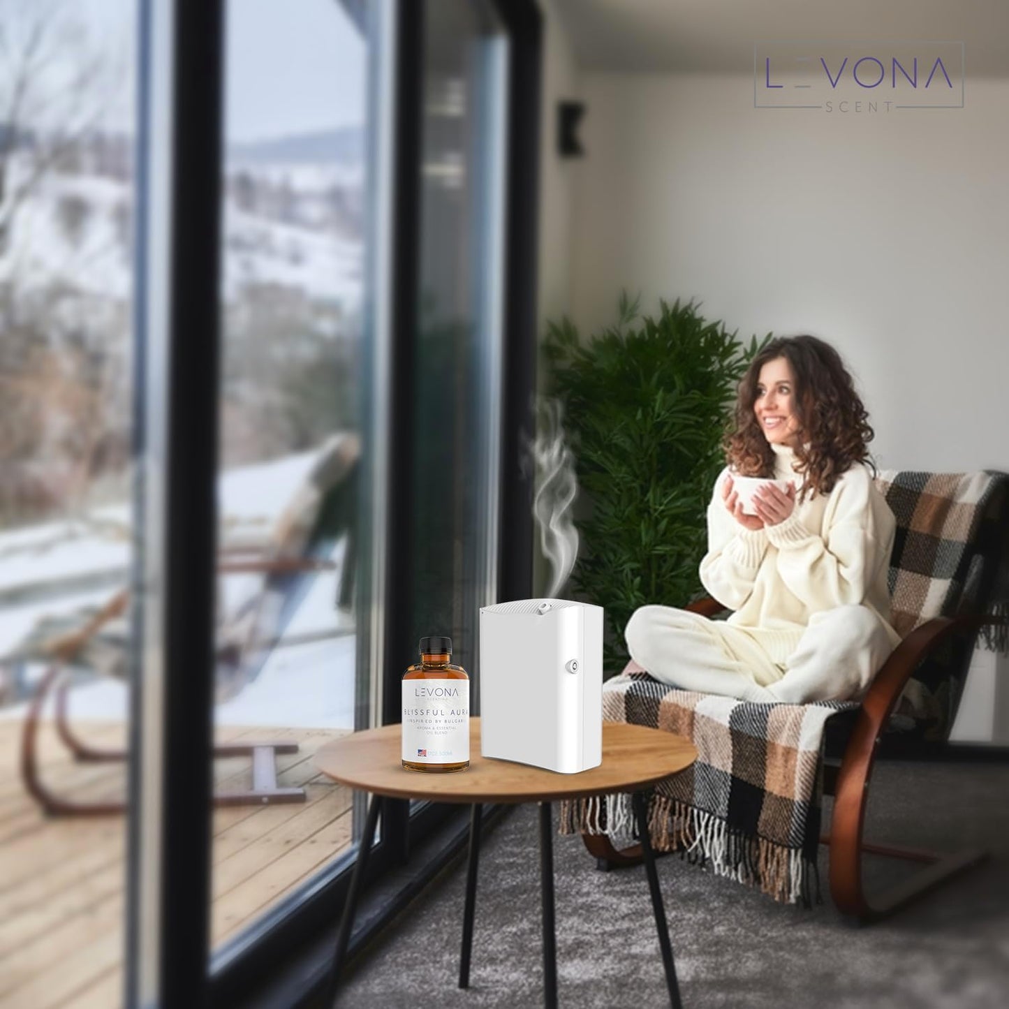 Levona Scent Essential Oils for Diffuser: Blissful Aura with Notes of Amber, Musk & Jasmine - Home Luxury Scents for Hotel - Fragrance Oil - 500 Ml Essential Oil