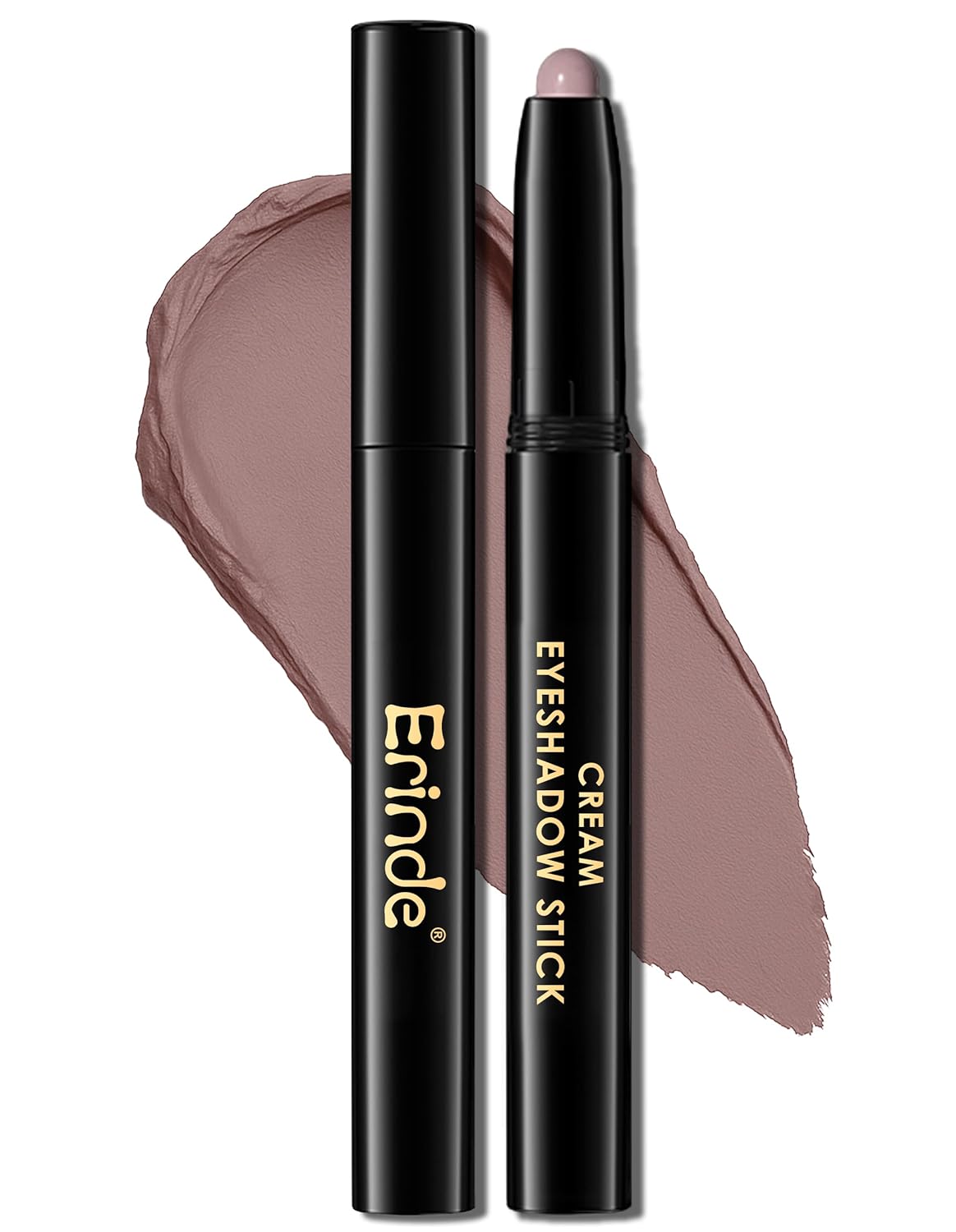 Erinde Waterproof Eyeshadow Stick, Cream Eye Shadow Stick, Long-Lasting, Crease-Proof, Cream to Powder Buildable & Blendable Eye Shadow Pencils Crayon, Vegan & Cruelty-Free, 12 Light Taupe