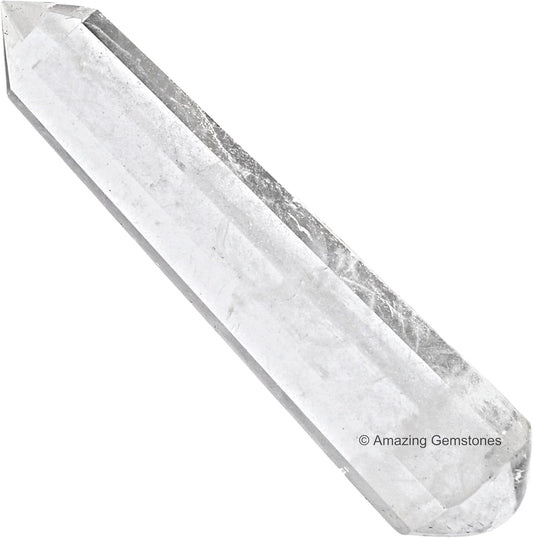 Amazing Gemstone Clear Quartz Crystal Wand Massage Stick - Pelvic Wand Gua Sha for Adults - Crystals and Healing Stones Massage Wands for Adults Gifts (Pointed)
