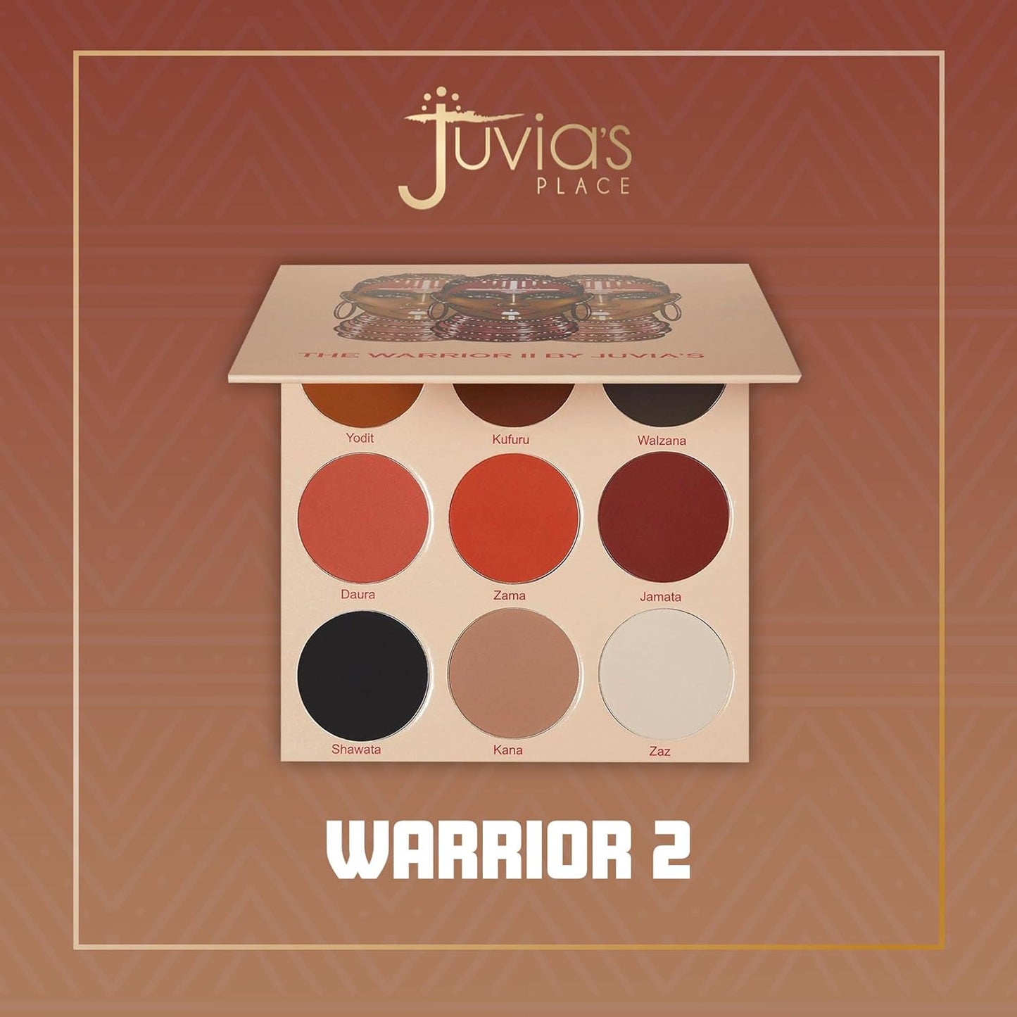 Juvia's Place Warrior 2 Eyeshadow Palette - Professional Eye Makeup, Pigmented Eyeshadow Palette, Makeup Palette for Eye Color & Shine, Pressed Eyeshadow Cosmetics