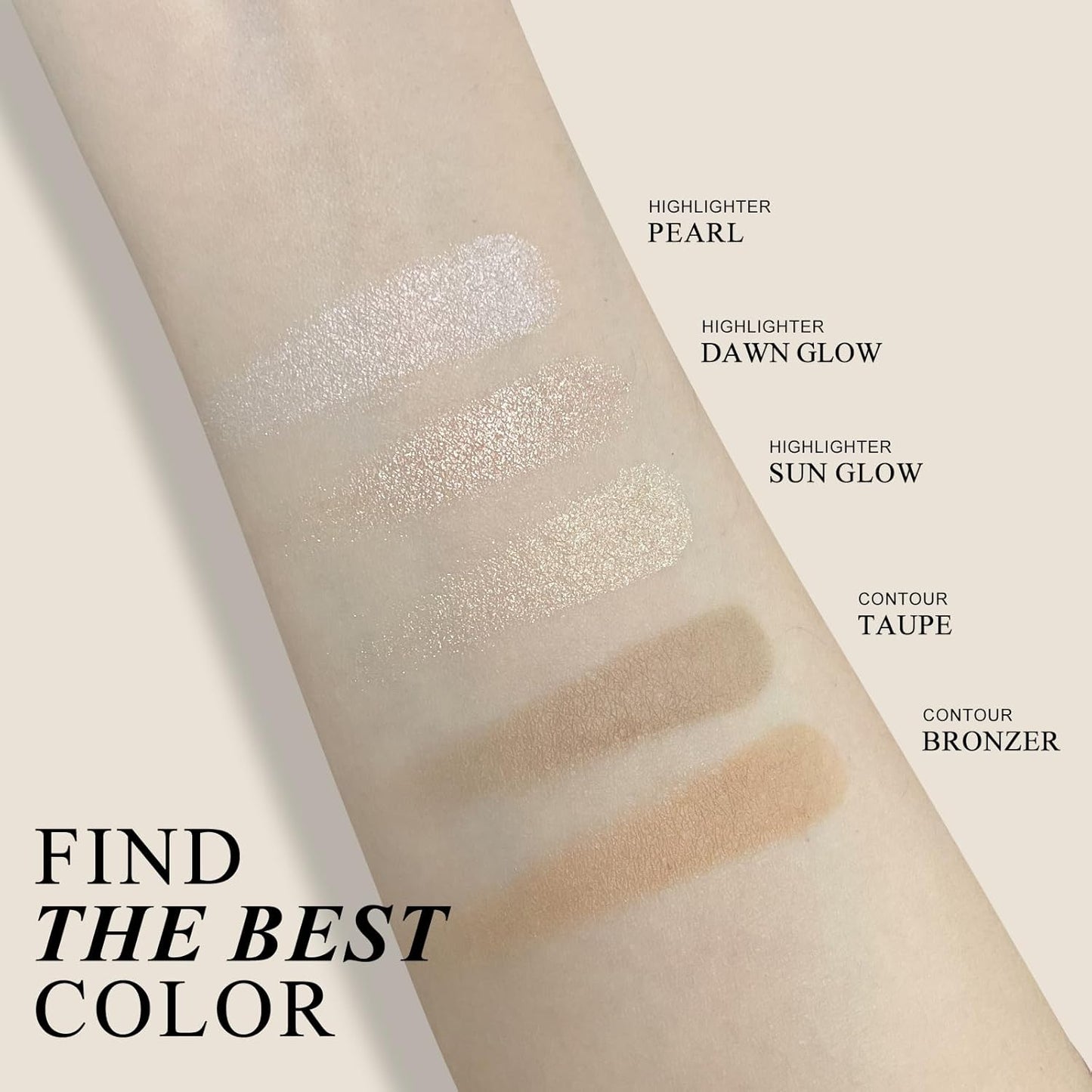 KYDA Face Sculpting Contour Palette, Smooth Matte Contour Pressed Powder, Ultra-fine Lightweight, Easy to Blend, Multiuse Baked Contour Makeup-TAUPE