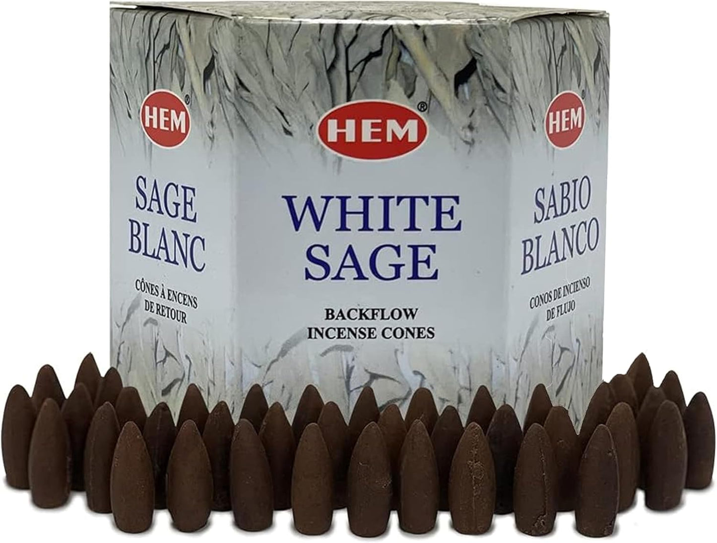 TRUMIRI White Sage Backflow Incense Cones For Waterfall And Mat Bundle Inciensos Aromaticos|Incienso|Inciense|Insienso