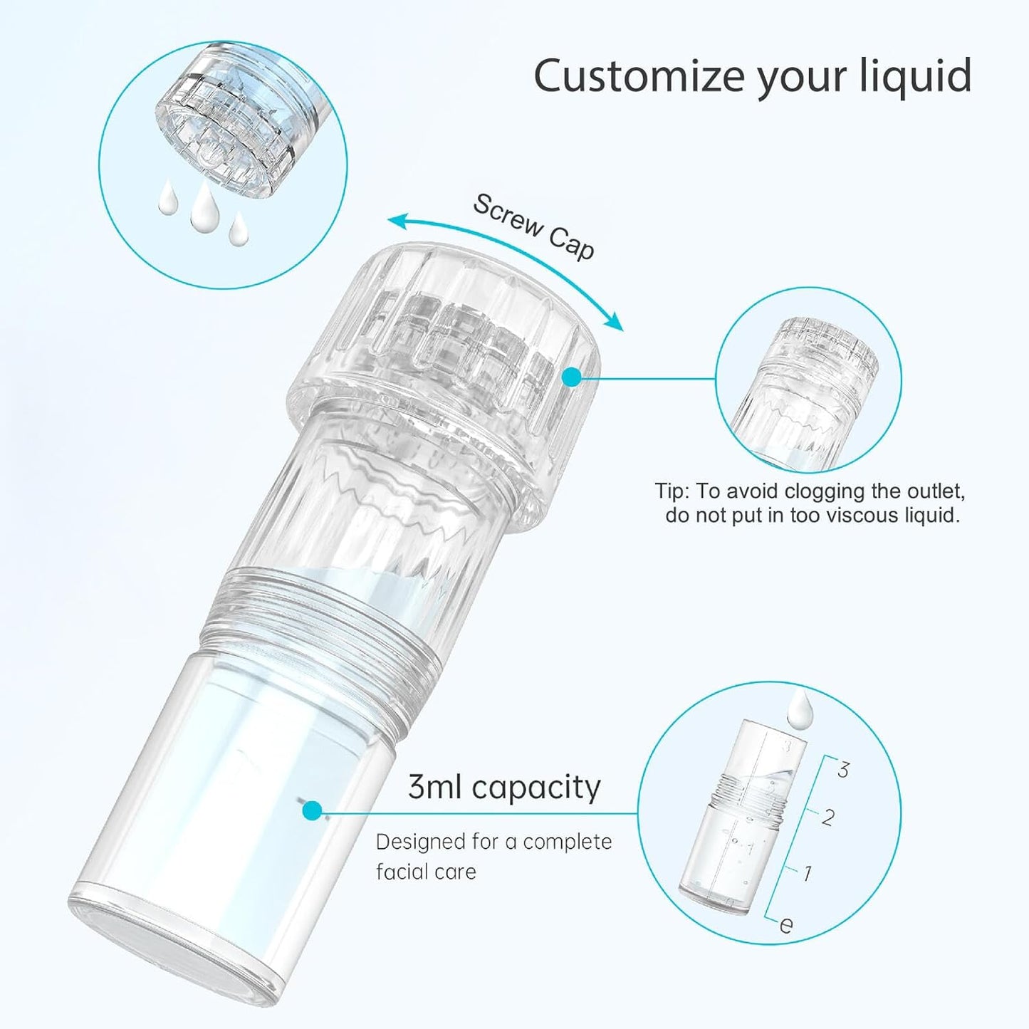 Micronee.dling Pen H3 Micronee.dle Pen - Adjustable Serum Applicator - Micronee.dle for Face Home Use - 2PCS H12 + 2PCS Nano-HR + 2PCS Nano-H