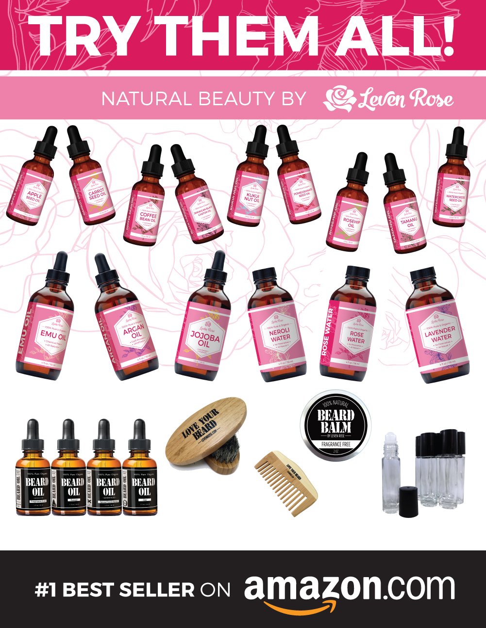 Leven Rose Coffee Bean Oil - 100% Natural Coffee Oil for Skin - Cold Pressed Coffee Oil for Hair Growth - Unrefined Coffee Arabica Seed Oil 1 oz