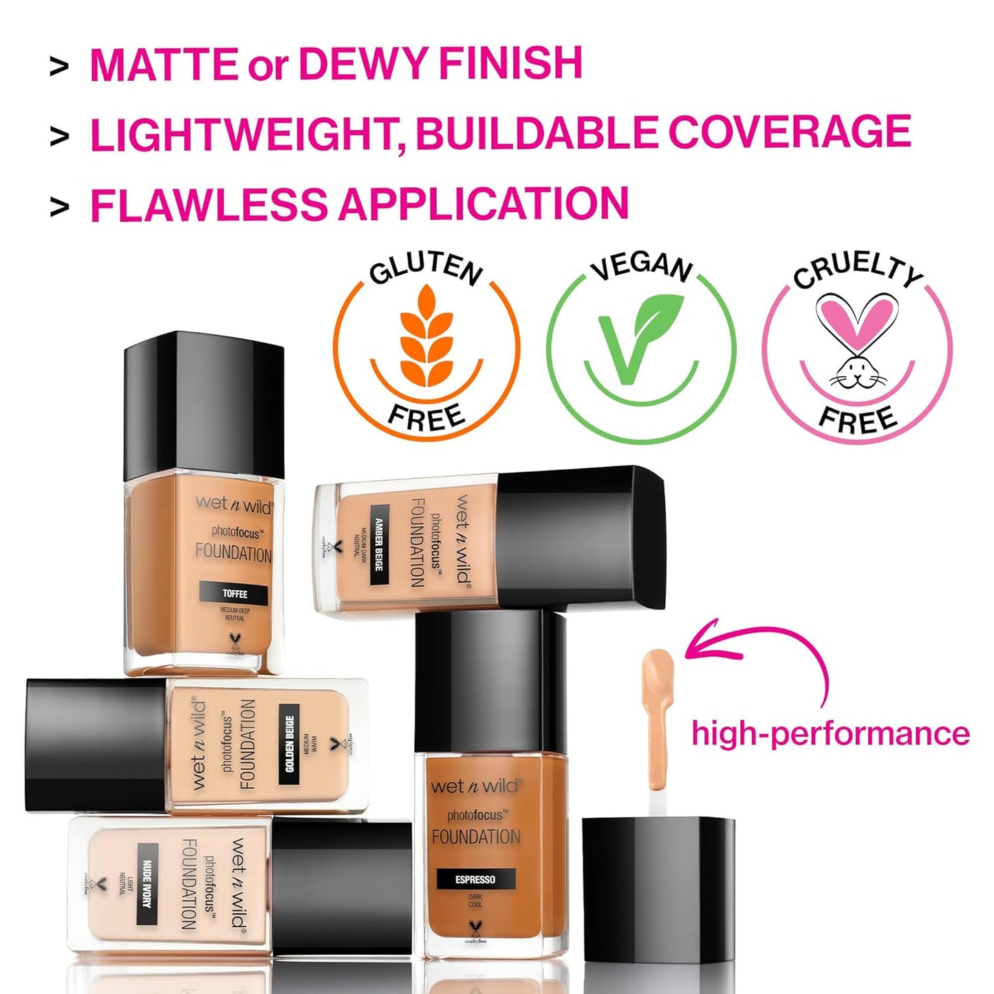 wet n wild Photo Focus Dewy Liquid Foundation Makeup, Amber Beige