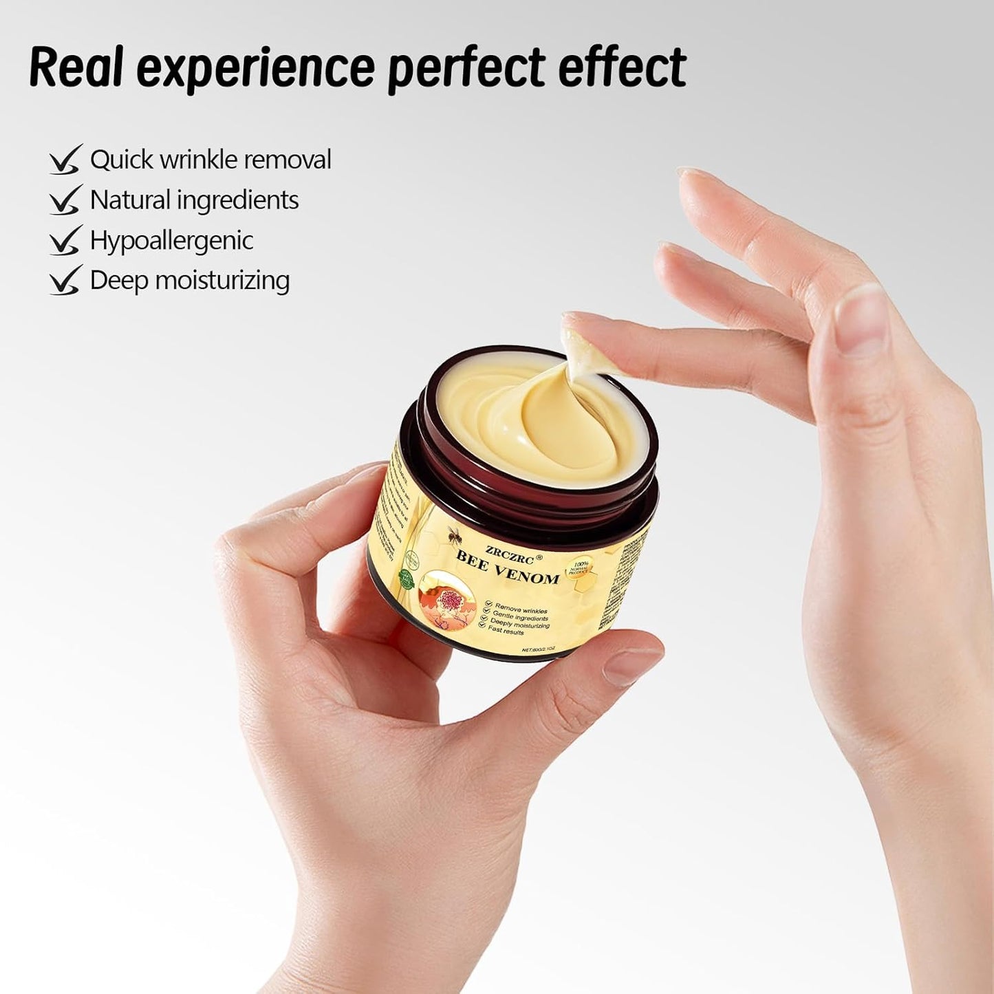 Bee Venom Skin Treatment Cream, Bee Venom Comprehensive Cream, Face lifting and firming, Effective In Reducing Skin Blemishes, Gentle and Non-irritating, Suitable For All Parts 2.1 Ounce (Pack of 1)