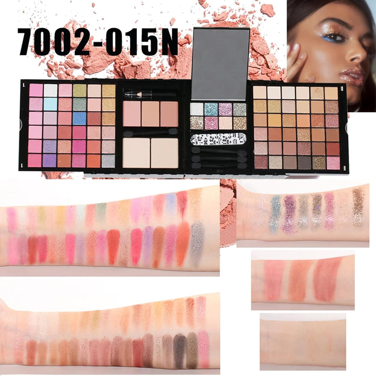 Makeup Sets, Multifunction Makeup Palettes with Mirror, 72 Color Eyeshadows/Compact Powder/Sequins/Bronzing Powder/Highlighter/Lip Color, Makeup kit for Women Full Kit - #C