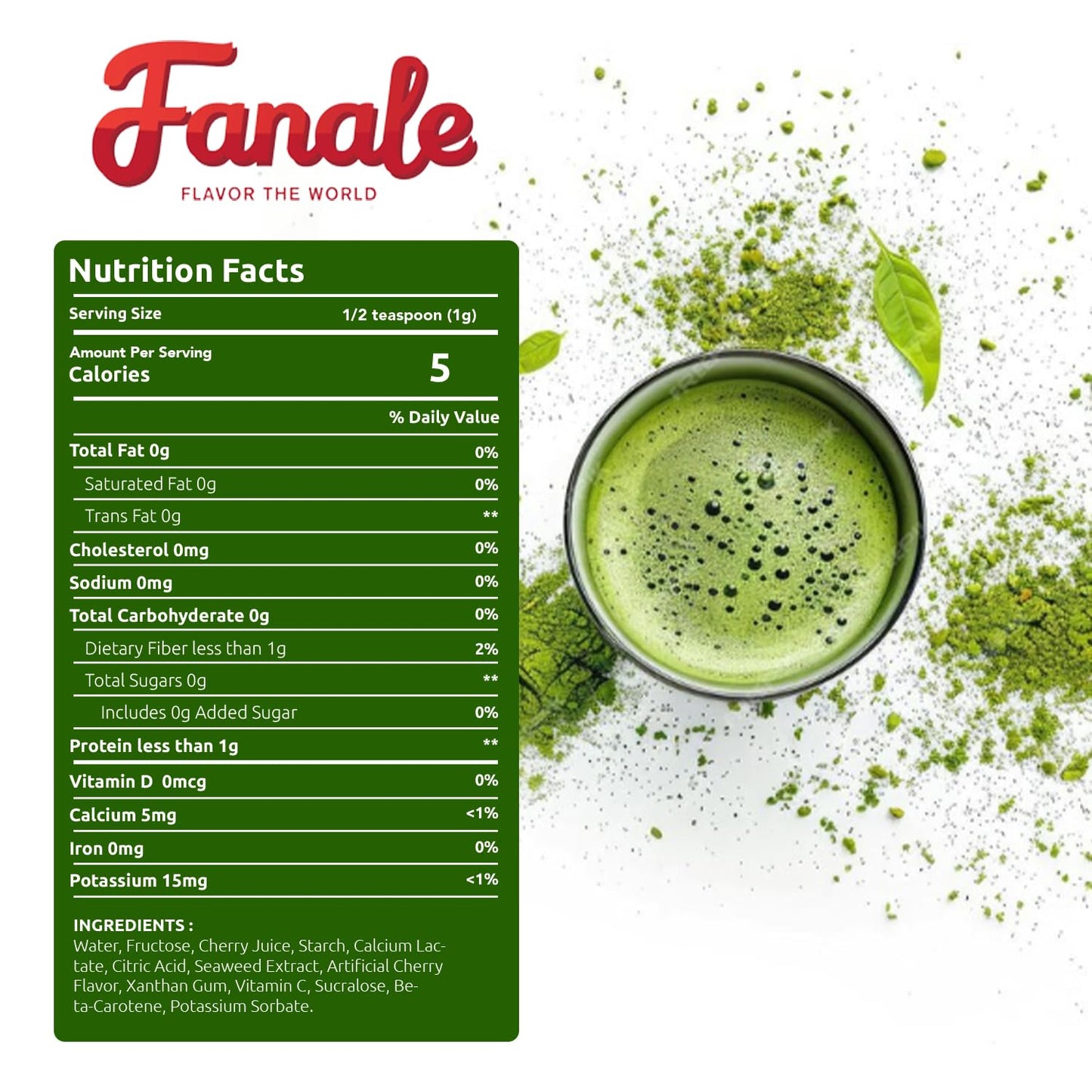 Fanale Premium Japanese Pure Matcha Bubble Tea Flavoring Powder | Perfect for Baking, Smoothies, Desserts and Drinks | Instant Flavoring Powder for Boba Milk Tea - 2.2 Pounds (Pack of 1).