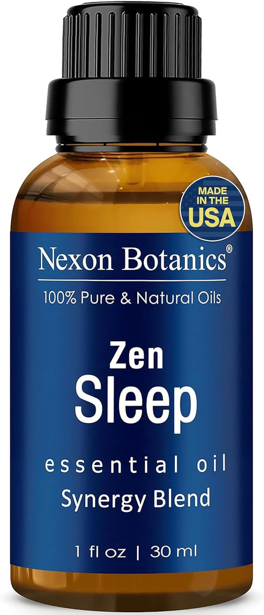 Zen Sleep Essential Oil Blend 30 ml - Lavender & Rosemary Relaxing Oil for Diffusers & Humidifiers - Calming Aromatherapy for Peaceful Sleep - Nexon Botanics