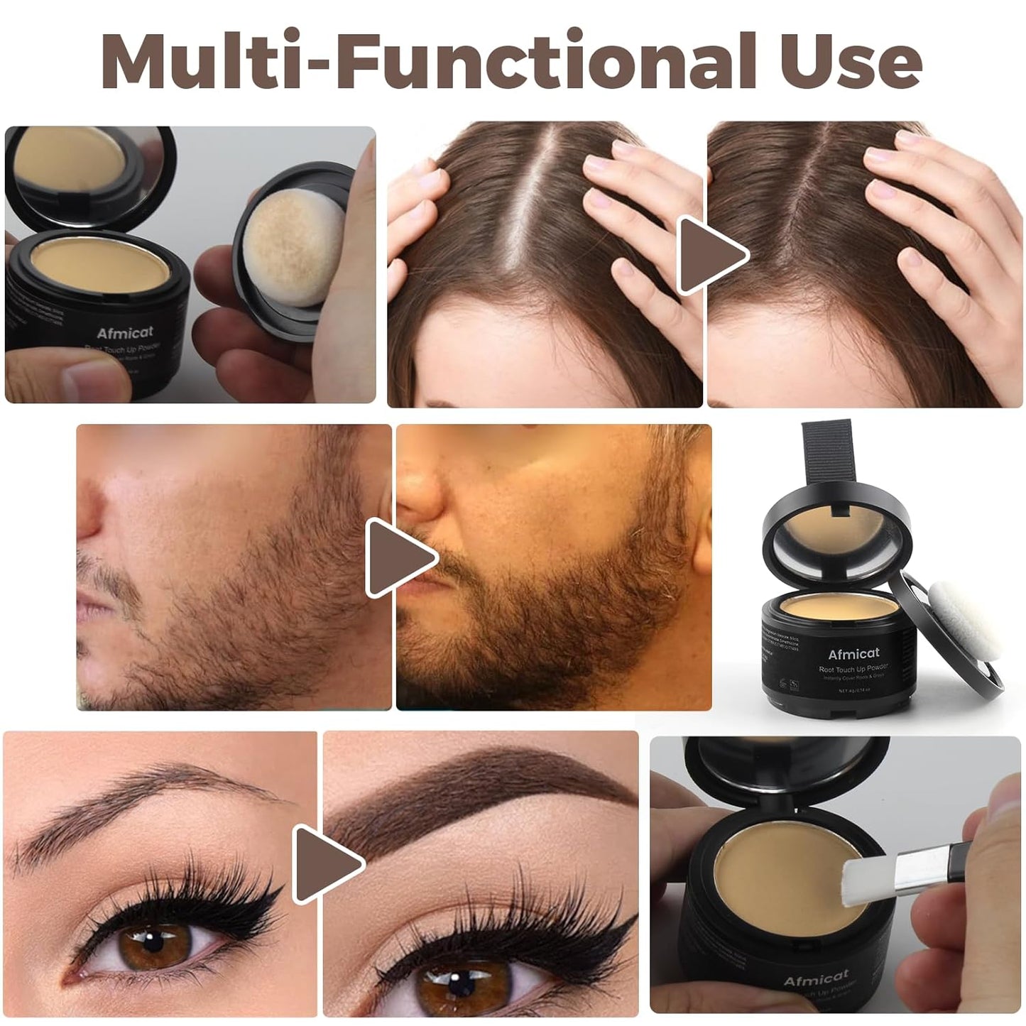 Instant Hairline Powder, Root Touch Up Hair Color for Gray Coverage and Thinning Hair, Root Cover Up Conceals Hair Loss & Bald Spots, Natural and Non-Greasy Hair Color for Women & Men, Medium Blonde