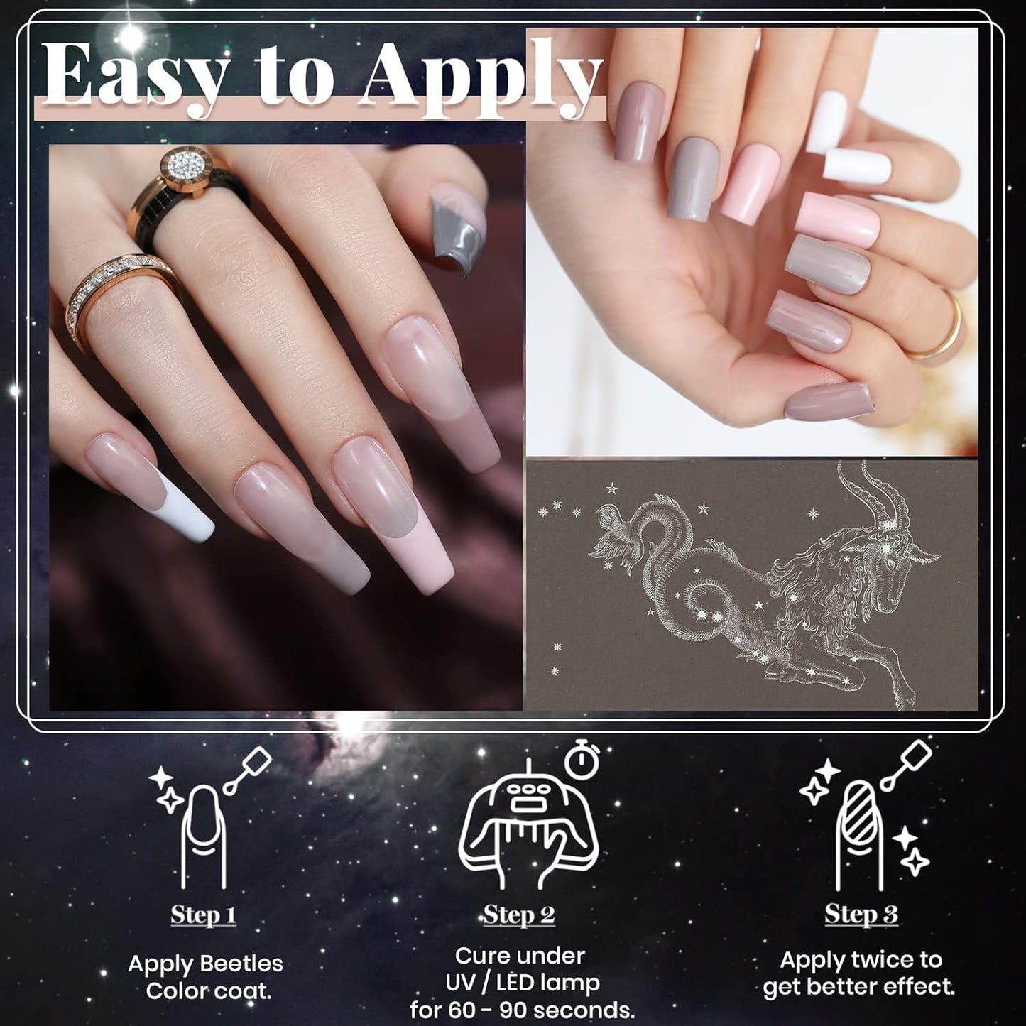 Beetles Nude Gray Gel Nail Polish Set, 6 Colors Nude Neutral Gel Polish Pink White Beige Grey Gel Polish Brown Taupe Gel Nail Polish Elegant Nail Art Manicure Kit Gifts for Women