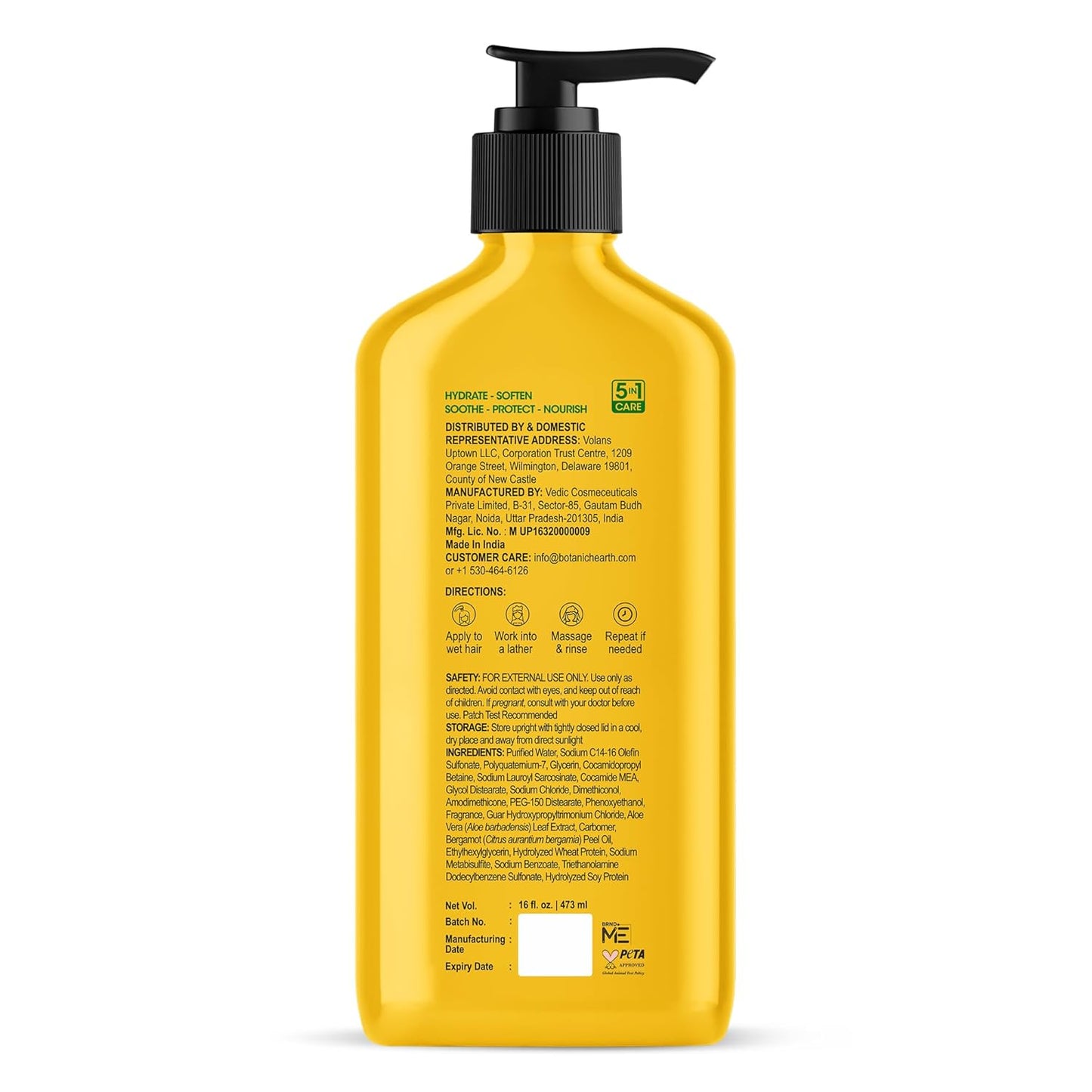Botanic Hearth Aloe Vera Shampoo Infused With Bergamot & Vegan Protein | Clarifying Shampoo To Hydrate, Soften & Strengthen Hair | Paraben & Sulfate Free | For All Hair Types, 16 Fl Oz