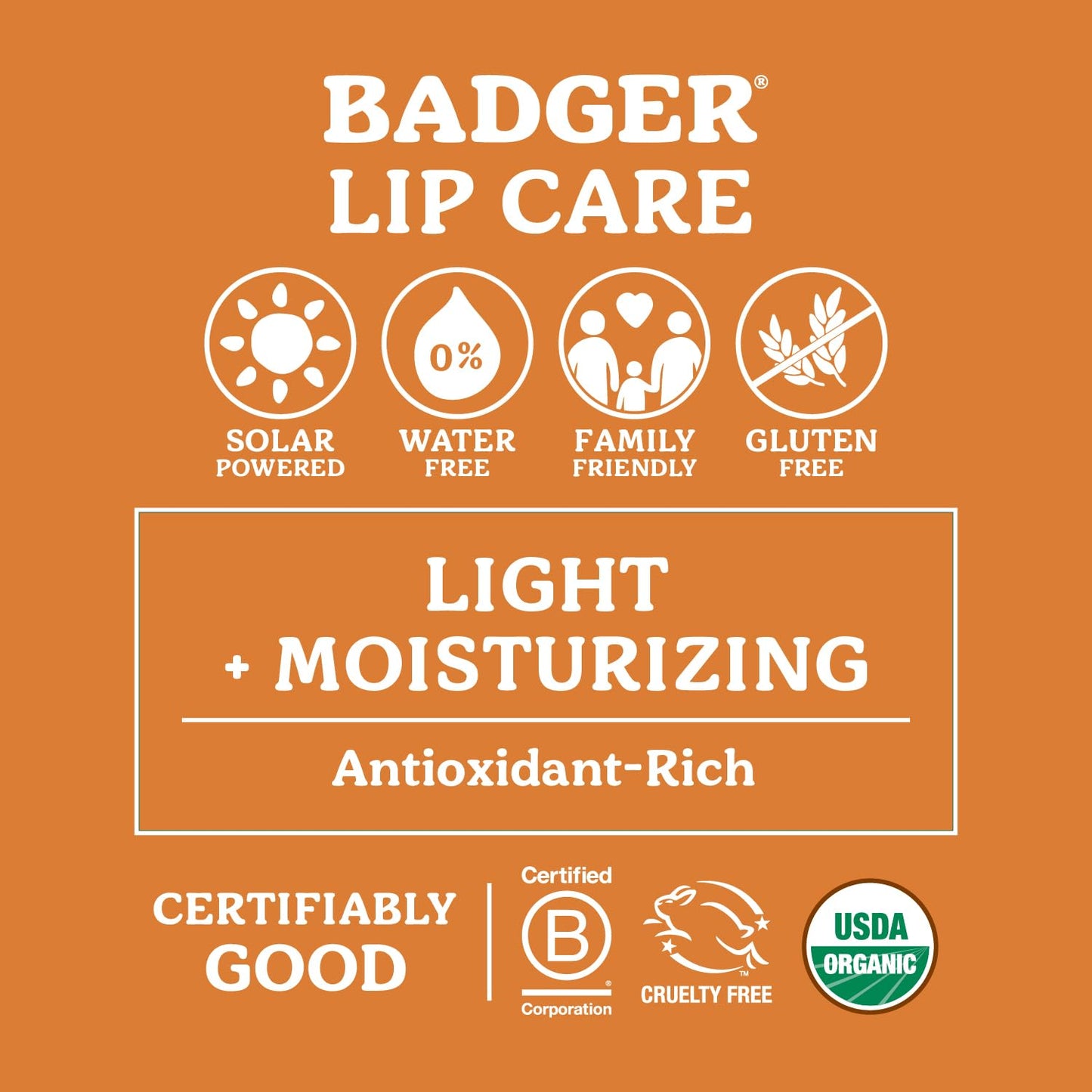 Badger Vanilla Madagascar Classic Lip Balm, 100% Organic Lip Balm, Long Lasting Lip Care w/Light Silky Texture, Comforting & Relaxing, 4 Pack