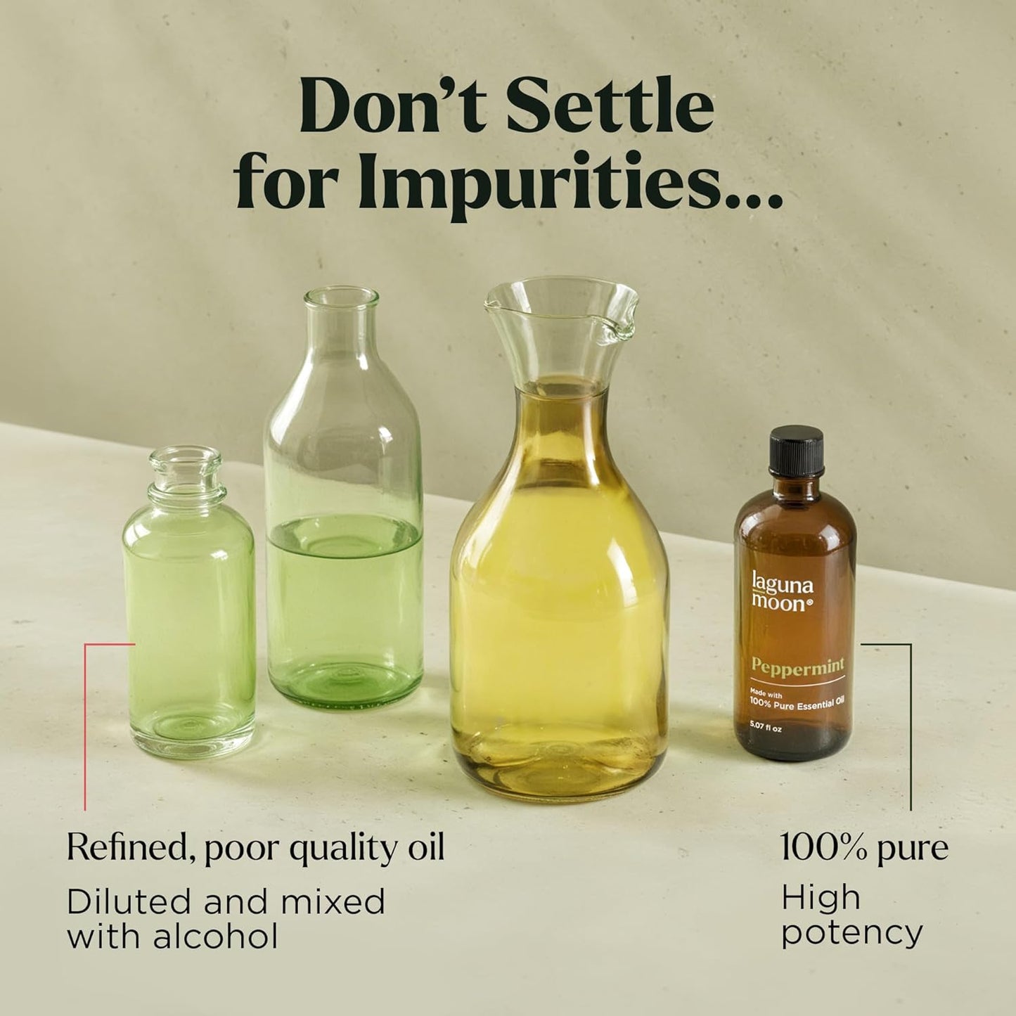 Lagunamoon Peppermint Oil - Natural Pure Essential Oils for Diffusers, Aromatherapy, Humidifiers, Candle Making Scents - Fresh Fragrance Scents for Home, Office, Cars and Cleaning Products (150mL)