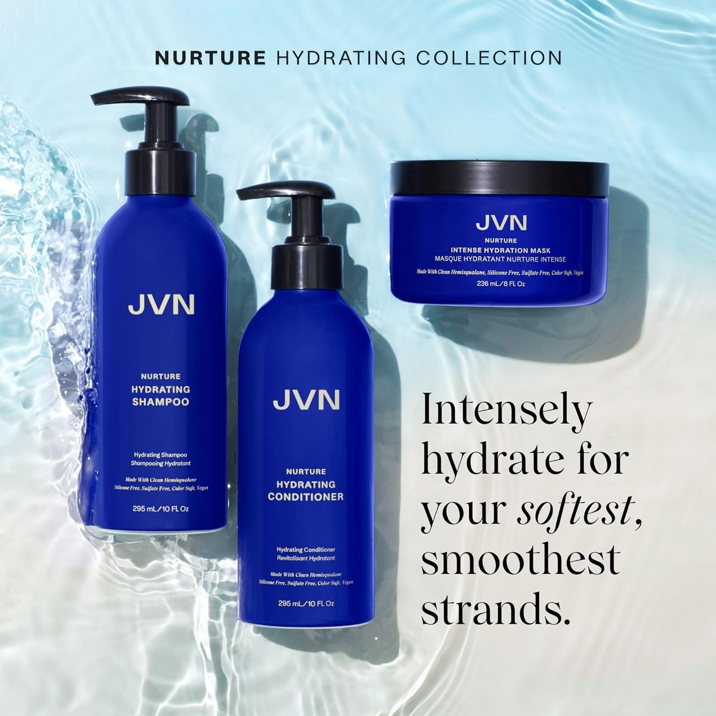 JVN Nurture Hydrating Conditioner, New and Improved, Instantly Moisturizing and Deeply Nourishing Conditioner for Dry Hair, 10 Fluid Ounces