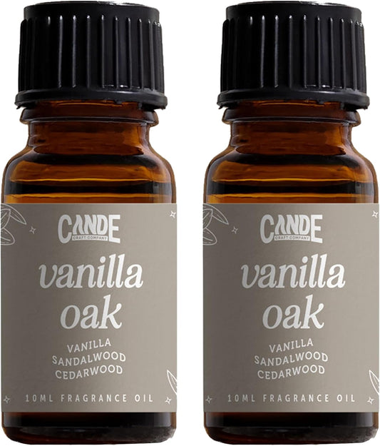 CANDECraftCo Premium Fragrance Oil – Diffuser Oils Fragrances Scented for Home, Candle Soap Making Supplies, Aromatherapy Blends for House (0.34 Fl Oz) (2-Pack, Vanilla Oak)