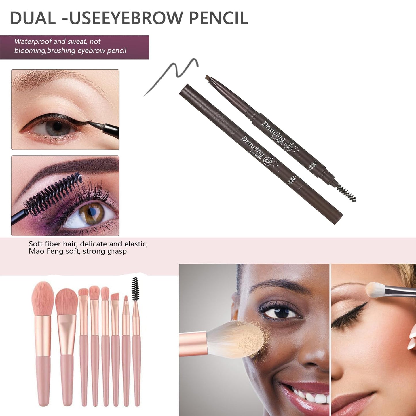 All in One Makeup Kit, Includes 20 Colors Eyeshadow Palette, RUIGPRO Foundation & Face Primer, Makeup Brush, Makeup Sponge, Eyebrow Soap, Winged Eyeliner Stamp, Gift Set for Women, Girls & Teens