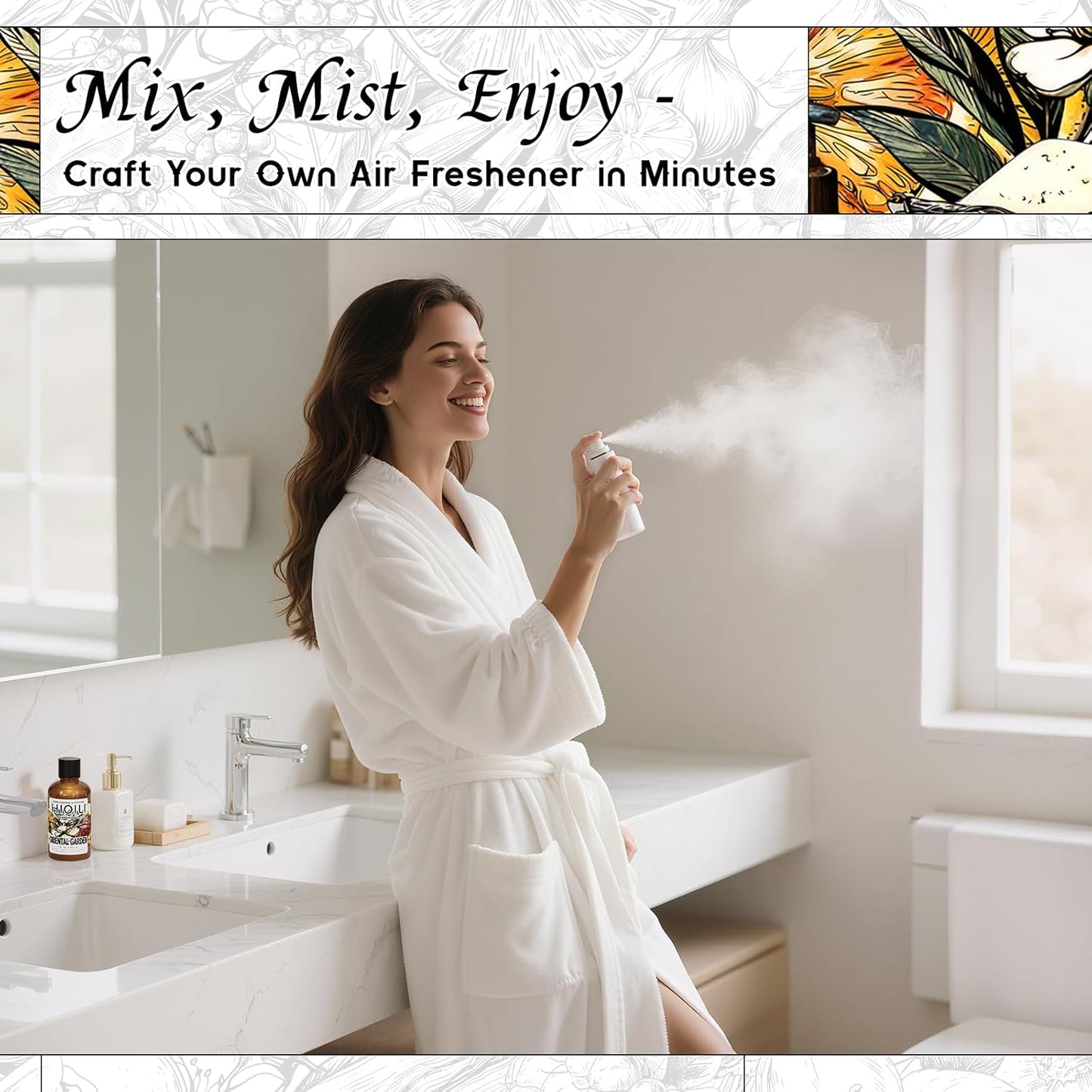 HIQILI Oriental Garden Fragrance Oil for Candle & Soap Making, Inspired by H.er-mes Le-Jrn deMonsr-Li, Luxury Hotel Scents for Essential Oil Diffuser, Aromatherapy - 1 Fl Oz