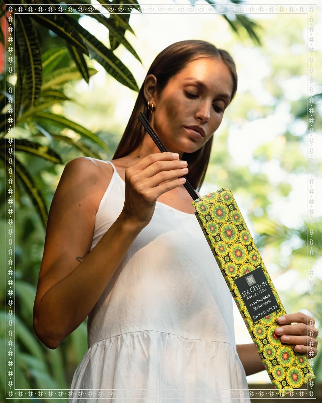 SPA CEYLON Lemongrass and Mandarin Aromaveda Incense Sticks | Energizing Aromatherapy Scented Sticks | Home Wellness