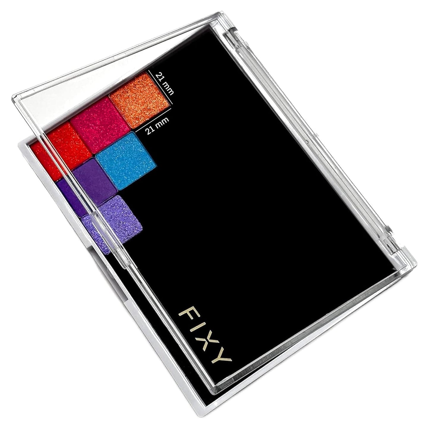 FIXY Empty Magnetic Makeup Palette with Clear Top, Small Palette- Organize, Depot & Declutter Makeup - Customize Your Palette - Travel and Eyeshadow Organizer - 5.7"x4.3"