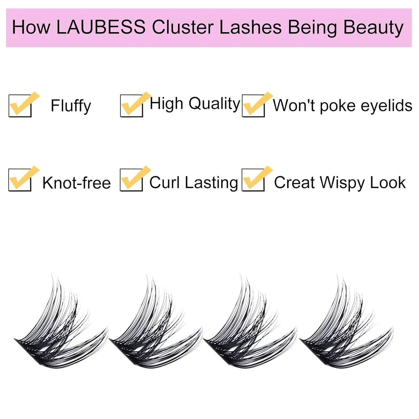 Lash Clusters 60pcs Individual Lashes Wispy Cluster Lashes D Curl Reusable Eyelash Clusters DIY Eyelash Extension Soft Individual Lash Extension Supplies (02-0.07, 14mm)