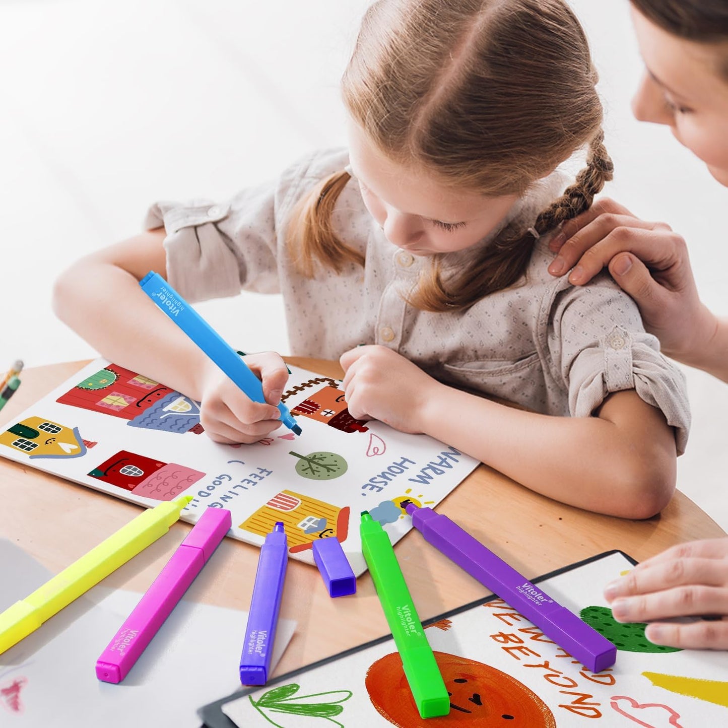 Aesthetic Highlighters,10 pcs, Chisel Tip, Vibrant Colors,Pastel Highlighters Assorted Colors, Bulk Highlighte for Bible Journaling Planner Notes School Supplies