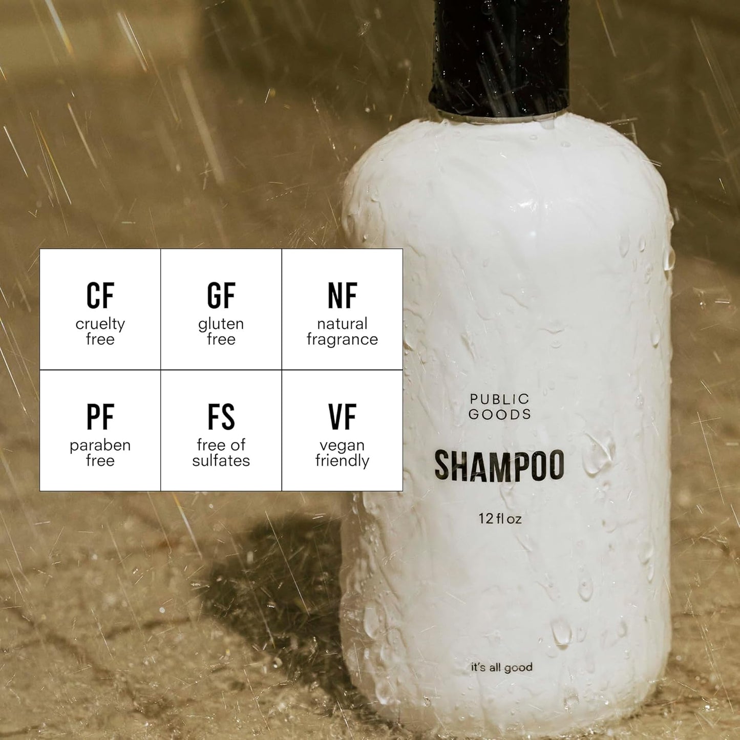 Public Goods Shampoo for Women & Men | Natural Gentle Shampoo to Cleanse & Nourish All Hair Types | Made with Organic Essential Oils | Sulfate & Paraben Free | Vegan | Made in Canada | 12 Fl Oz Bottle