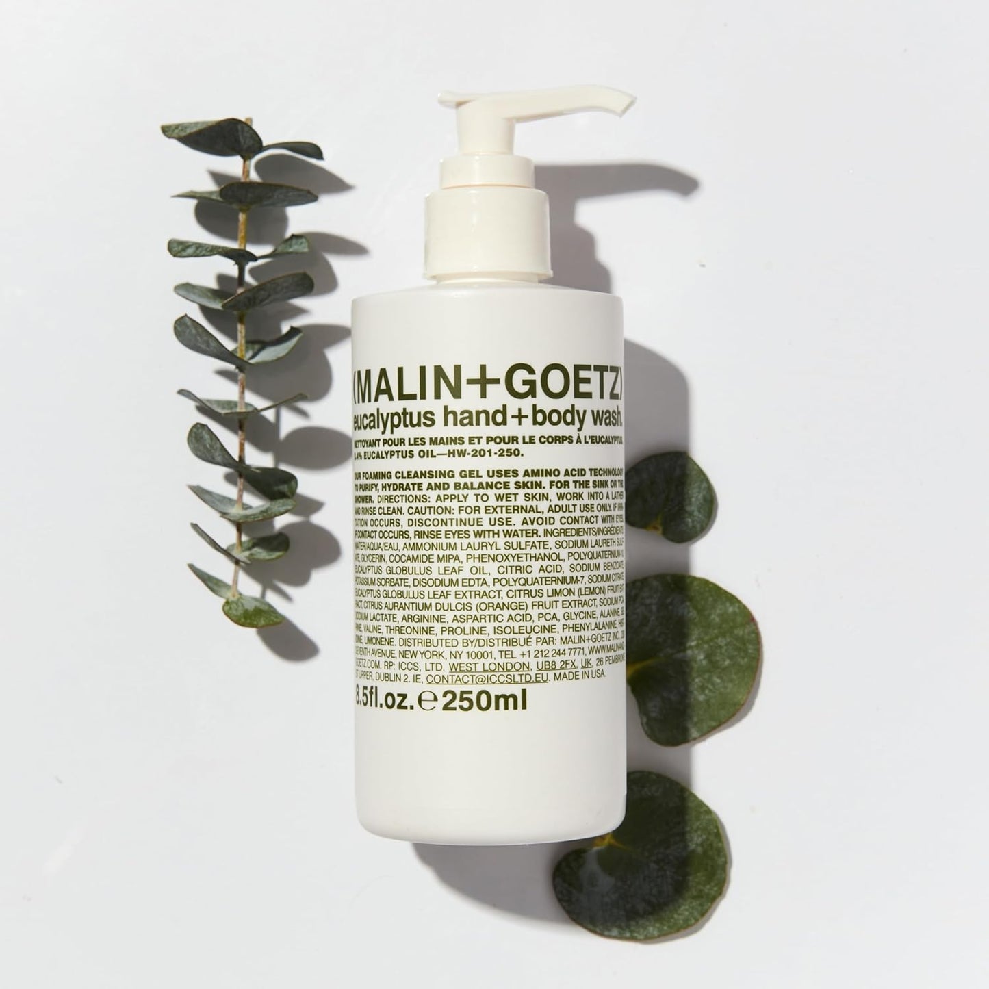 MALIN+GOETZ Eucalyptus Hand + Body Wash – natural hydrating soap,cleansing and purifying for all skin types, prevents stripping or irritation on sensitive skin. Cruelty-free. 8.5 fl oz