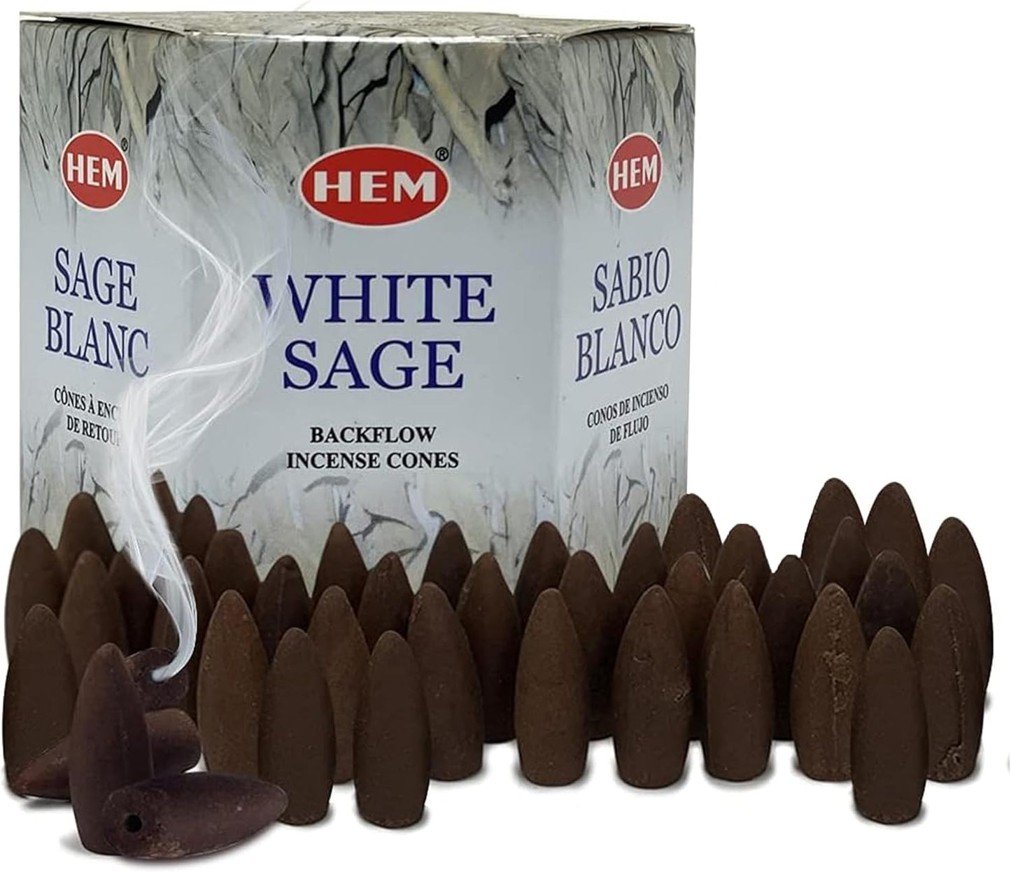 TRUMIRI White Sage Backflow Incense Cones For Waterfall And Mat Bundle Inciensos Aromaticos|Incienso|Inciense|Insienso